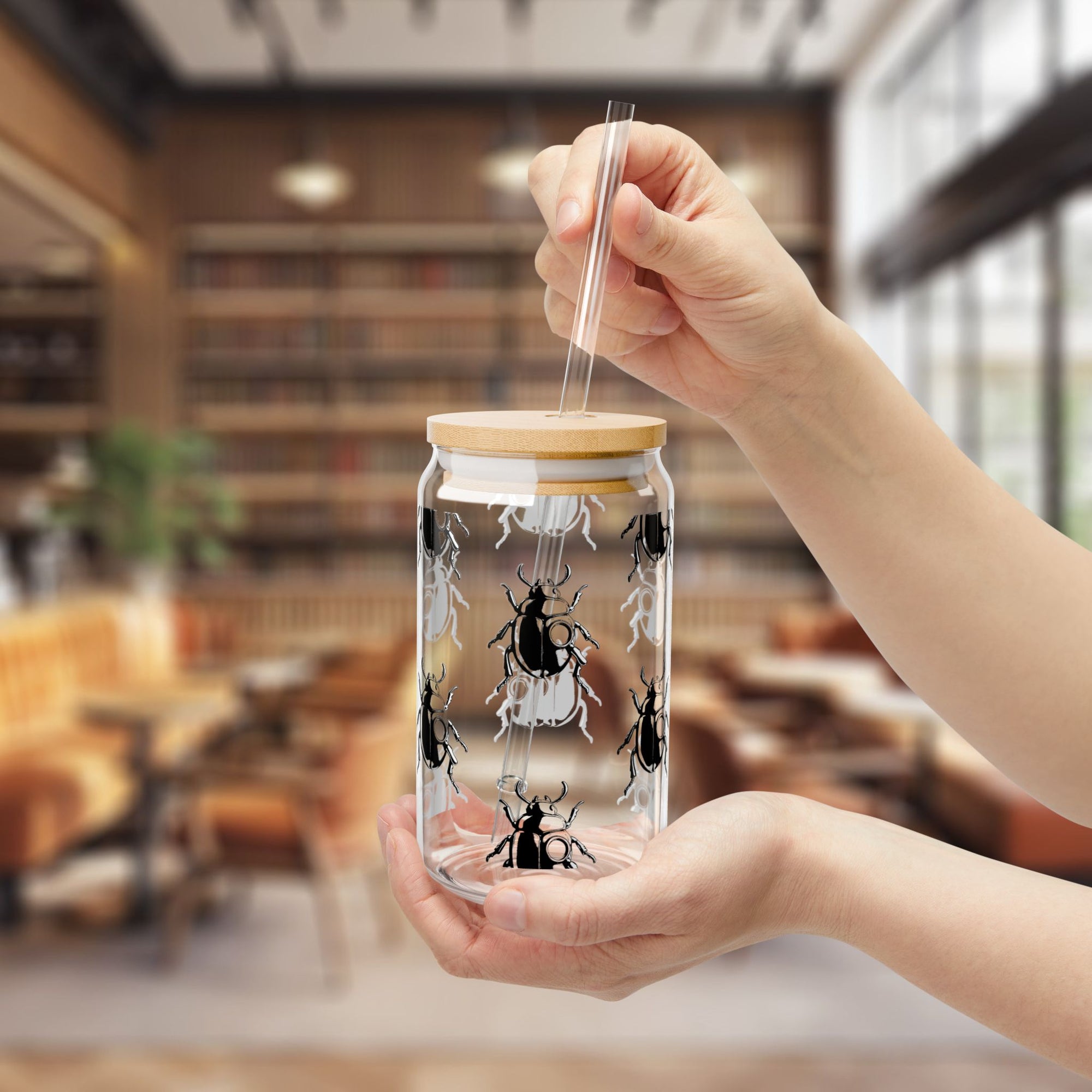 "SIP WITH BUGS" Sipper Glass, 16oz