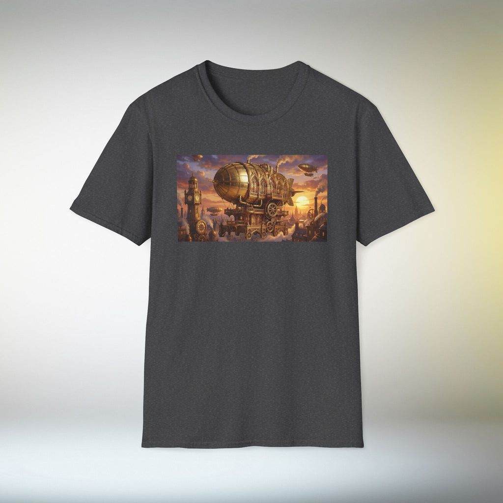 Steampunk Airship T-Shirt | Fantasy Vintage Flying Machine Graphic Tee Retro