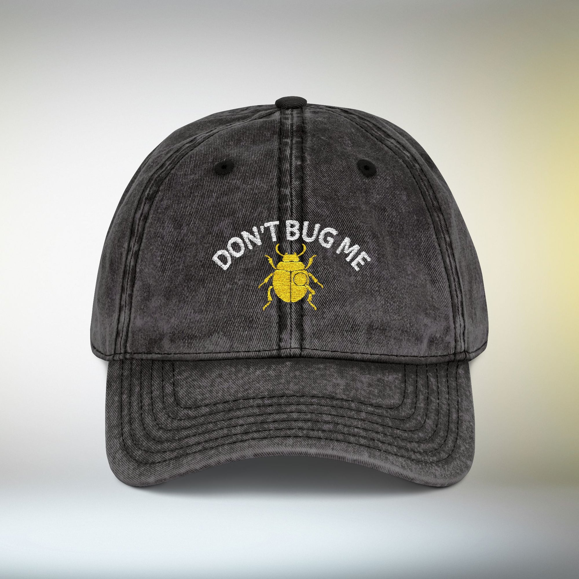 Vintage Cap with Gold Beetle Embroidery | Cool Streetwear Embroidered Cap | Funny Beetle Hat | Sarcastic Dad Cap Minimal Streetwear