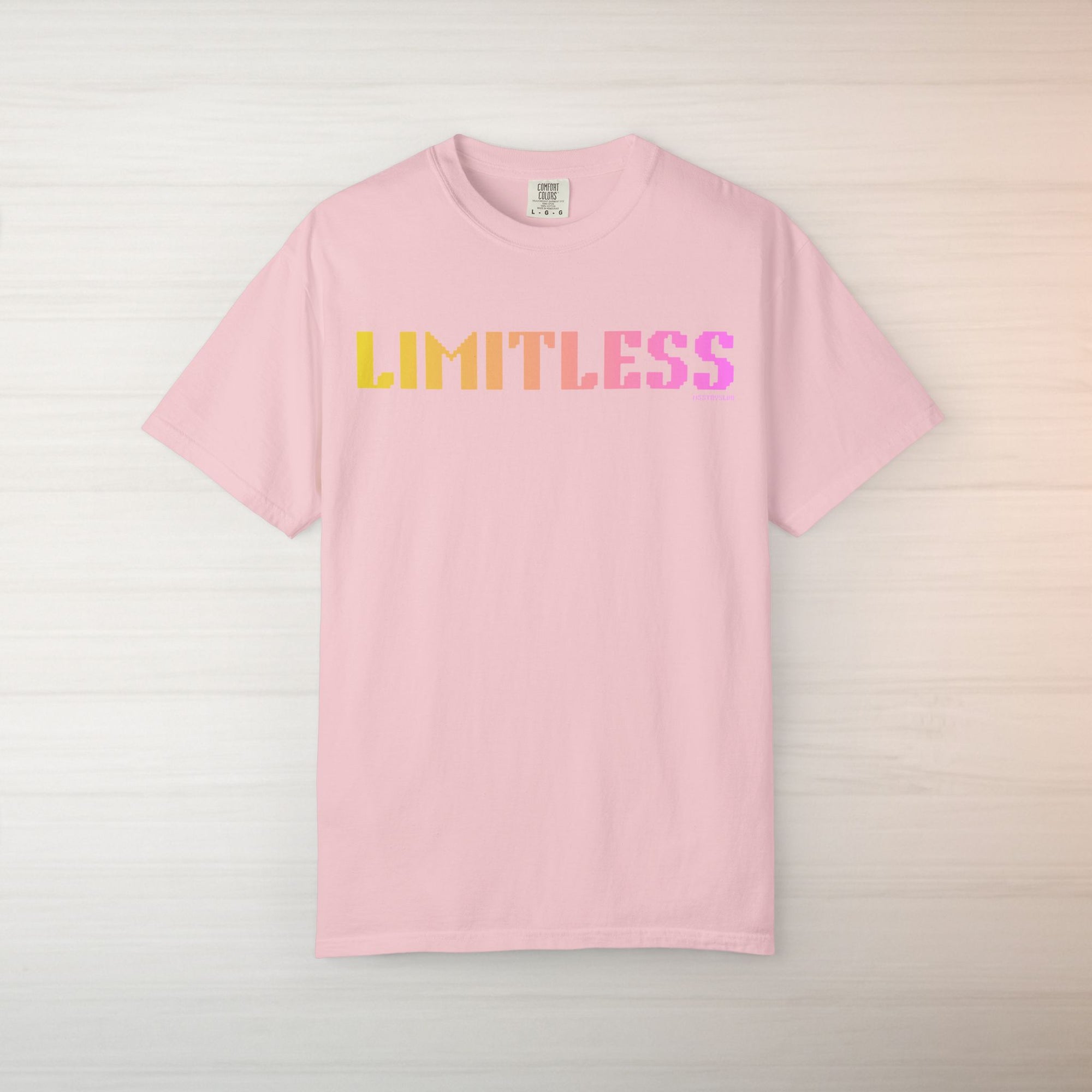 LIMITLESS Graphic T Shirt Aesthetic Streetwear Tee, Unisex Minimal Typography Shirt, Pastel Fashion Top