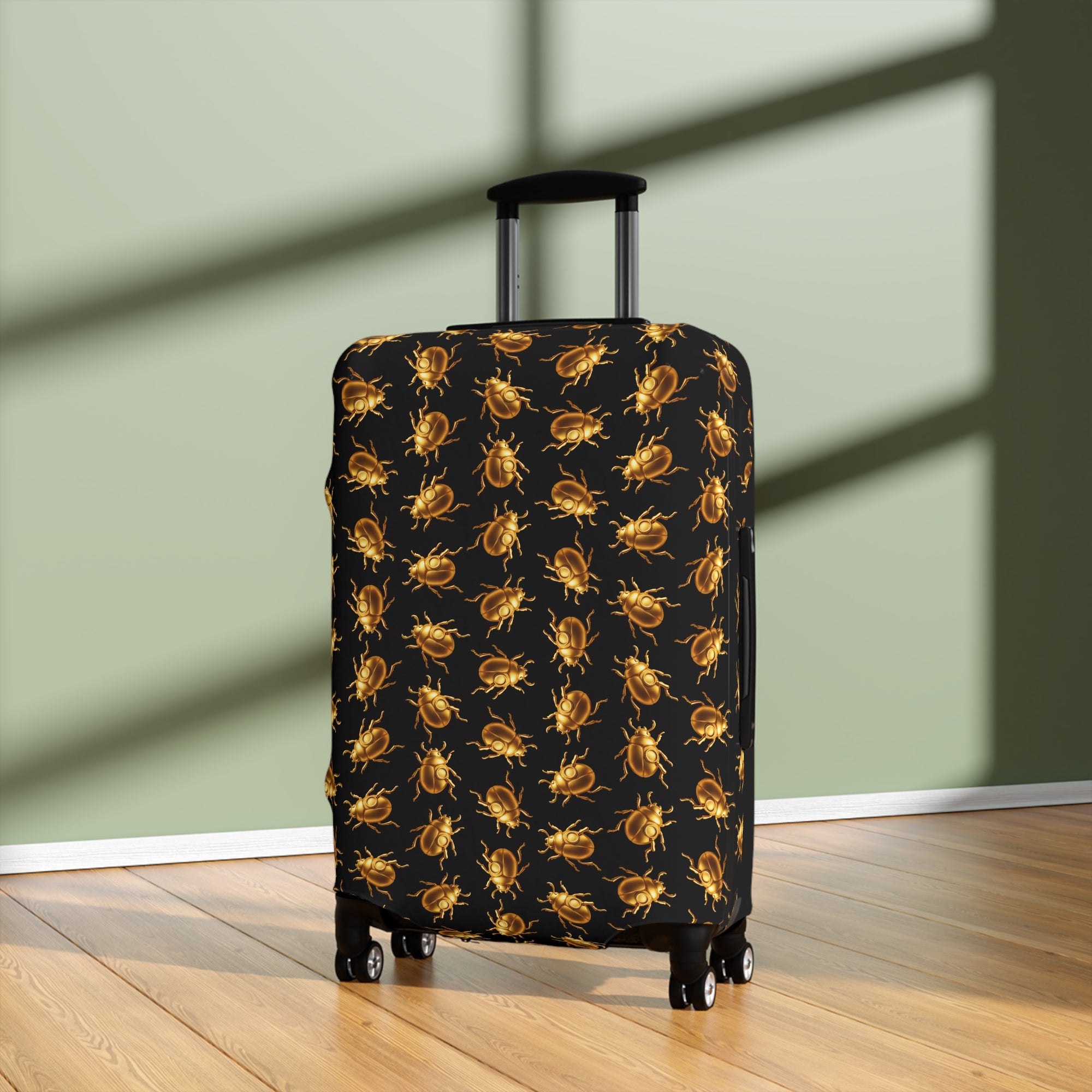 ✈️ "BUGGED AND COVERED" Golden Beetle Luggage Cover