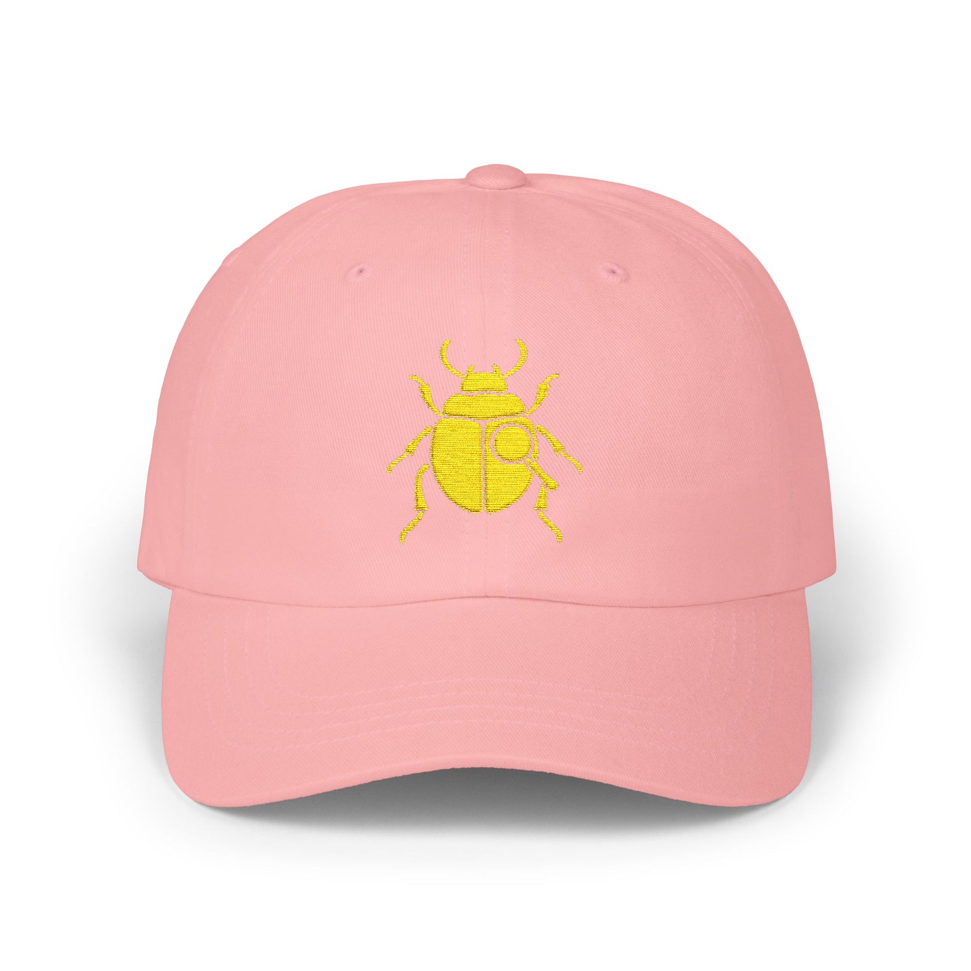 Classic Unisex Dad Cap with Gold Beetle Embroidery – Retro Bug Design, Cool Streetwear Golden Insect Aesthetic Cap