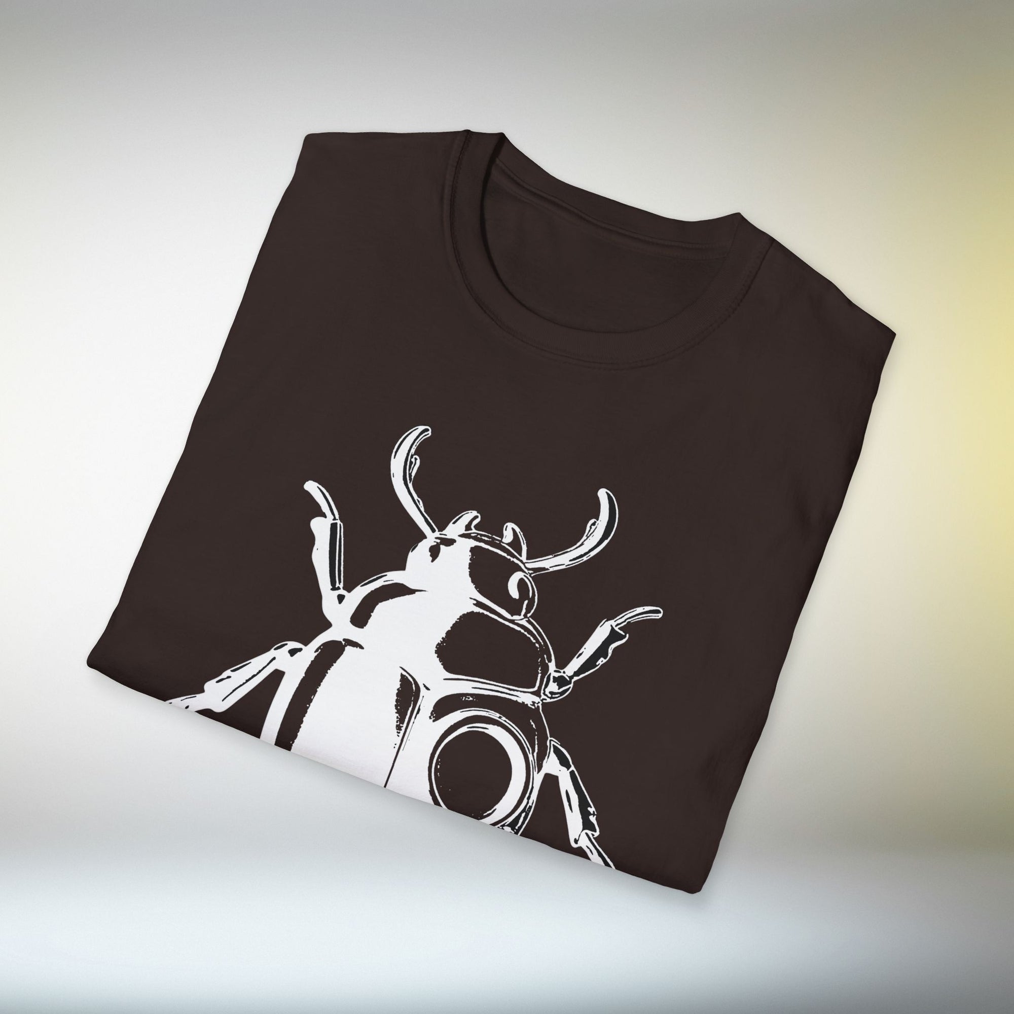 Beetle Graphic T-Shirt – Minimalist Insect Shirt, Nature-Inspired Unisex Tee, Entomology Gift, Aesthetic Bug Design White Graphic
