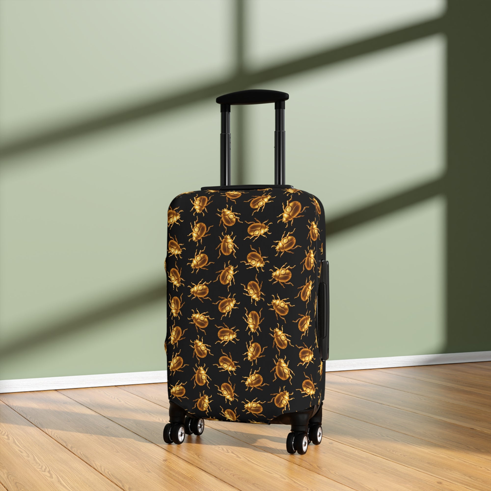✈️ "BUGGED AND COVERED" Golden Beetle Luggage Cover