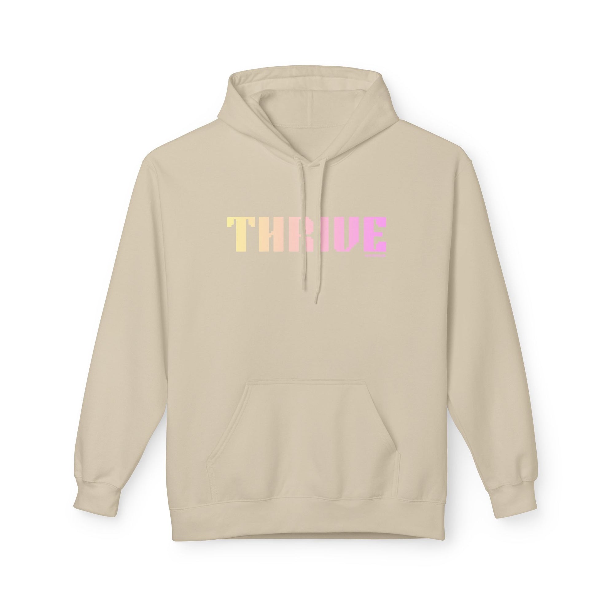 Thrive Bold Big Quote Hoodie | Positive Colorful Print Retro Graphic Pullover