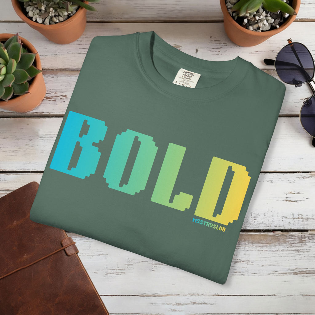 BOLD Graphic T Shirt Retro Pixel Typography Tee Aesthetic Streetwear Tee, Unisex Minimal Text Shirt, Positivity Pastel Fashion Top