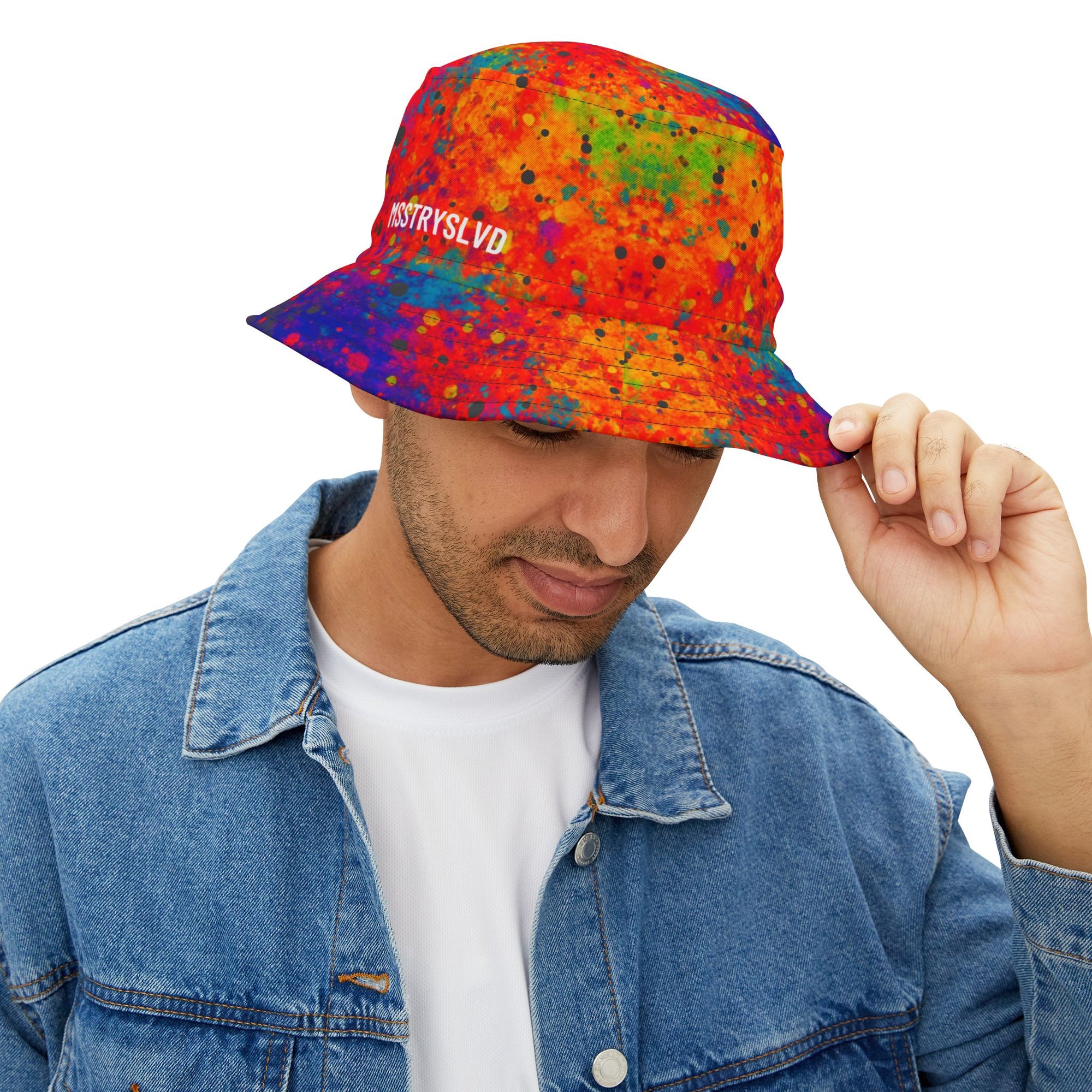 INFERNO Color Splash Bucket Hat in Neon Rainbow Print | Reversible Festival Hat for Men & Women | Bold Summer Streetwear