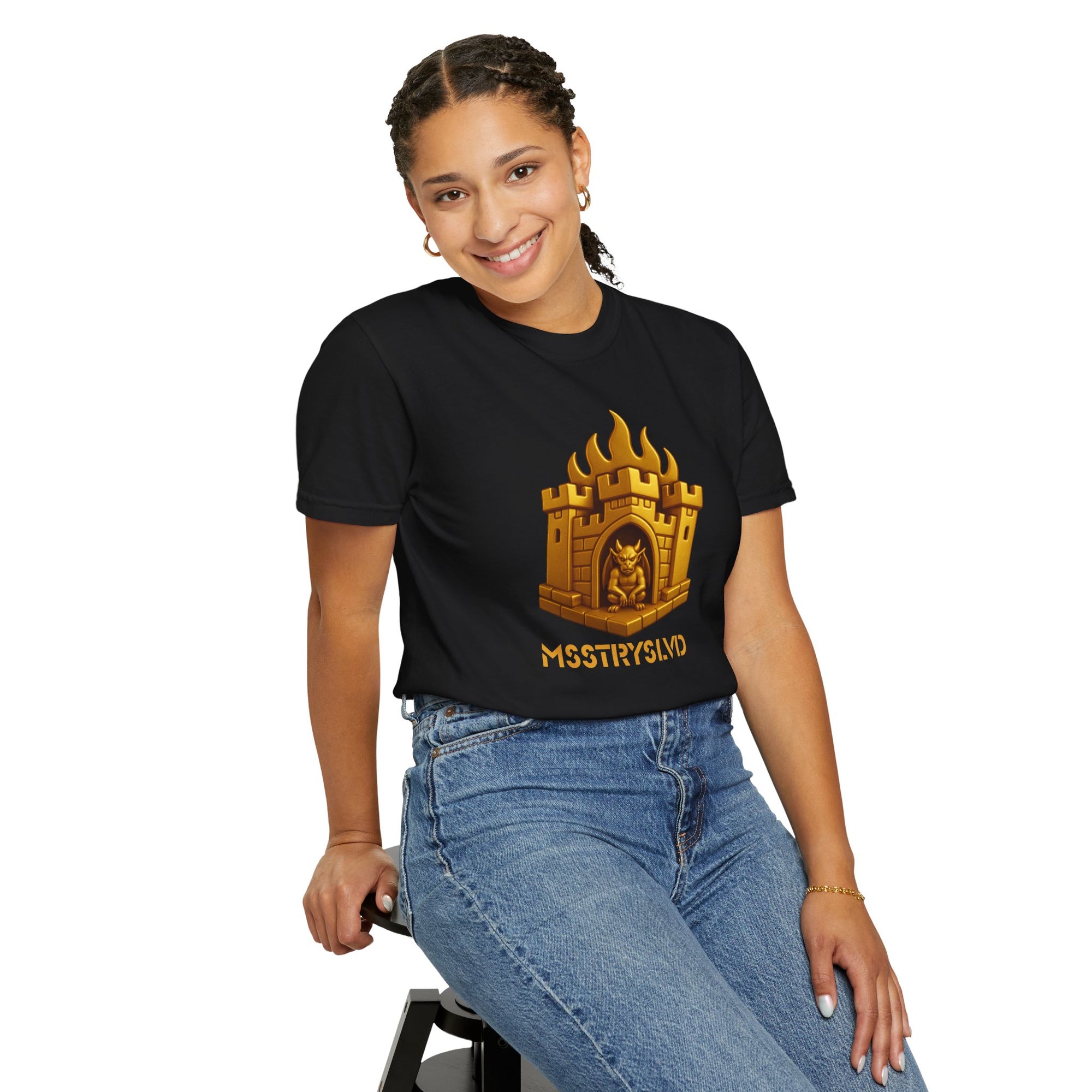 “GOLDEN CITADEL V1” Graphic T-Shirt – Golden Castle Beetle Vault Rush Streetwear Edition For Men & Women