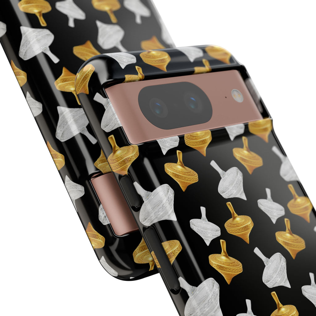 Golden Spin Pattern Tough Phone Cases – Minimalist Art Design | Protective iPhone, Samsung & Pixel Cover