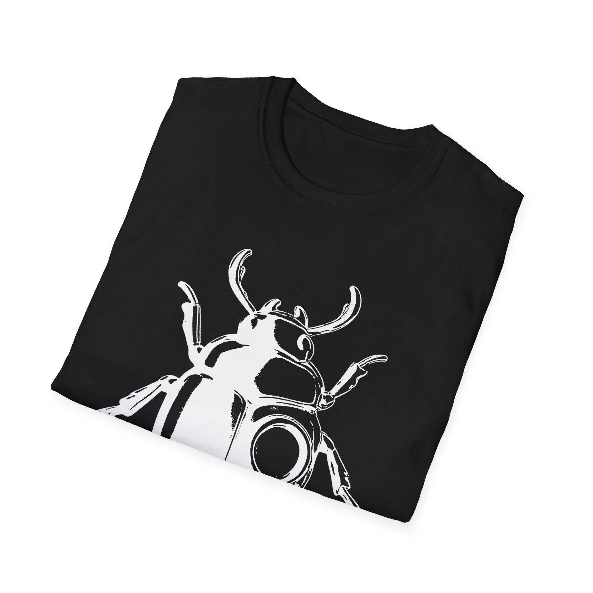 Beetle Graphic T-Shirt – Minimalist Insect Shirt, Nature-Inspired Unisex Tee, Entomology Gift, Aesthetic Bug Design White Graphic