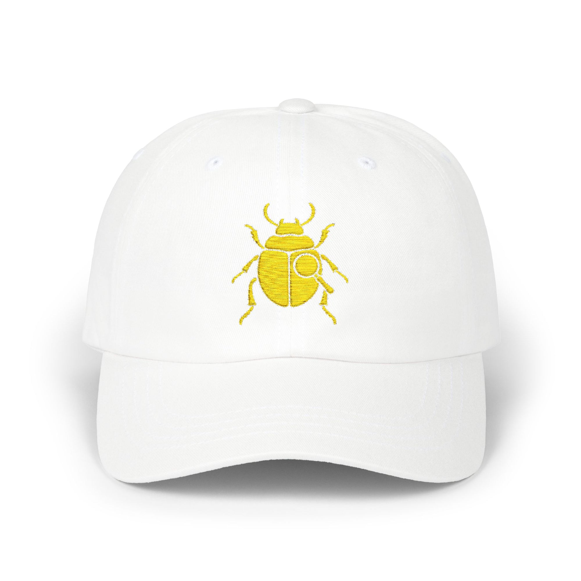 Classic Unisex Dad Cap with Gold Beetle Embroidery – Retro Bug Design, Cool Streetwear Golden Insect Aesthetic Cap