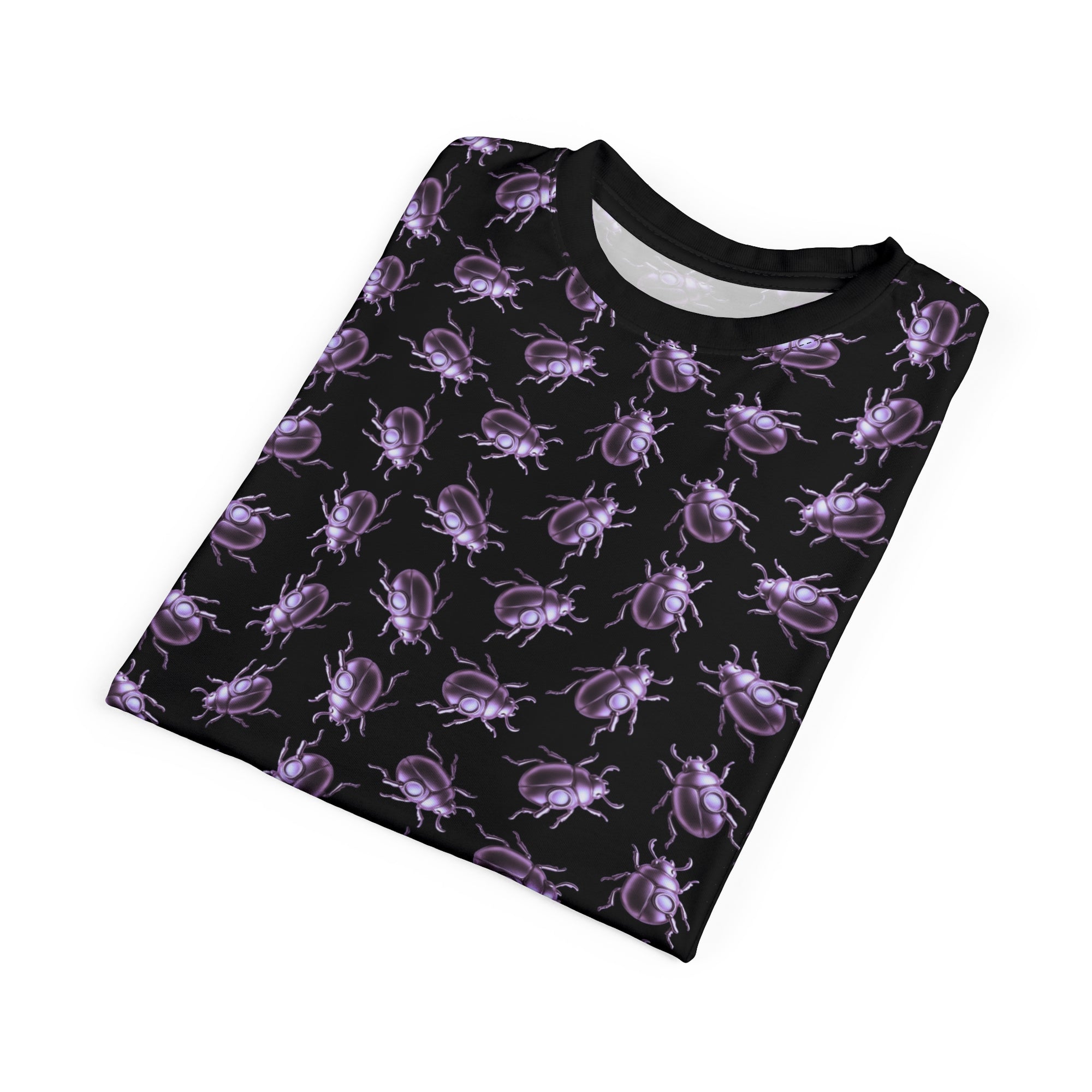 Beetle Neon Purple Color Pop All Over Print T Shirt For Men & Women