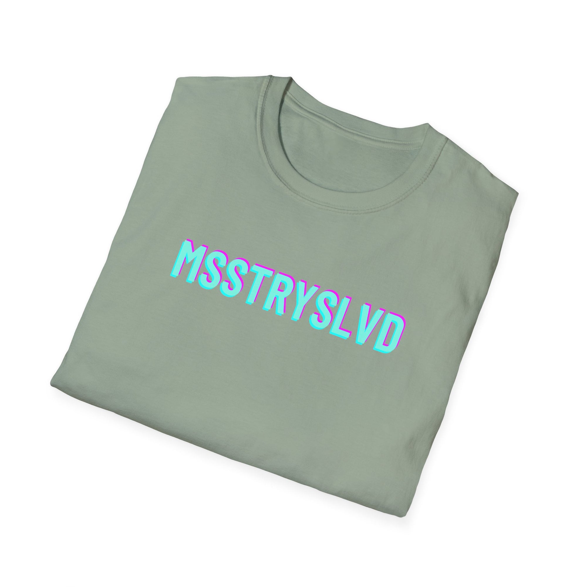 MSSTRYSLVD Neon Glitch Type II T-Shirt – Bold Text Unisex Shirt, Typography Lovers Gift