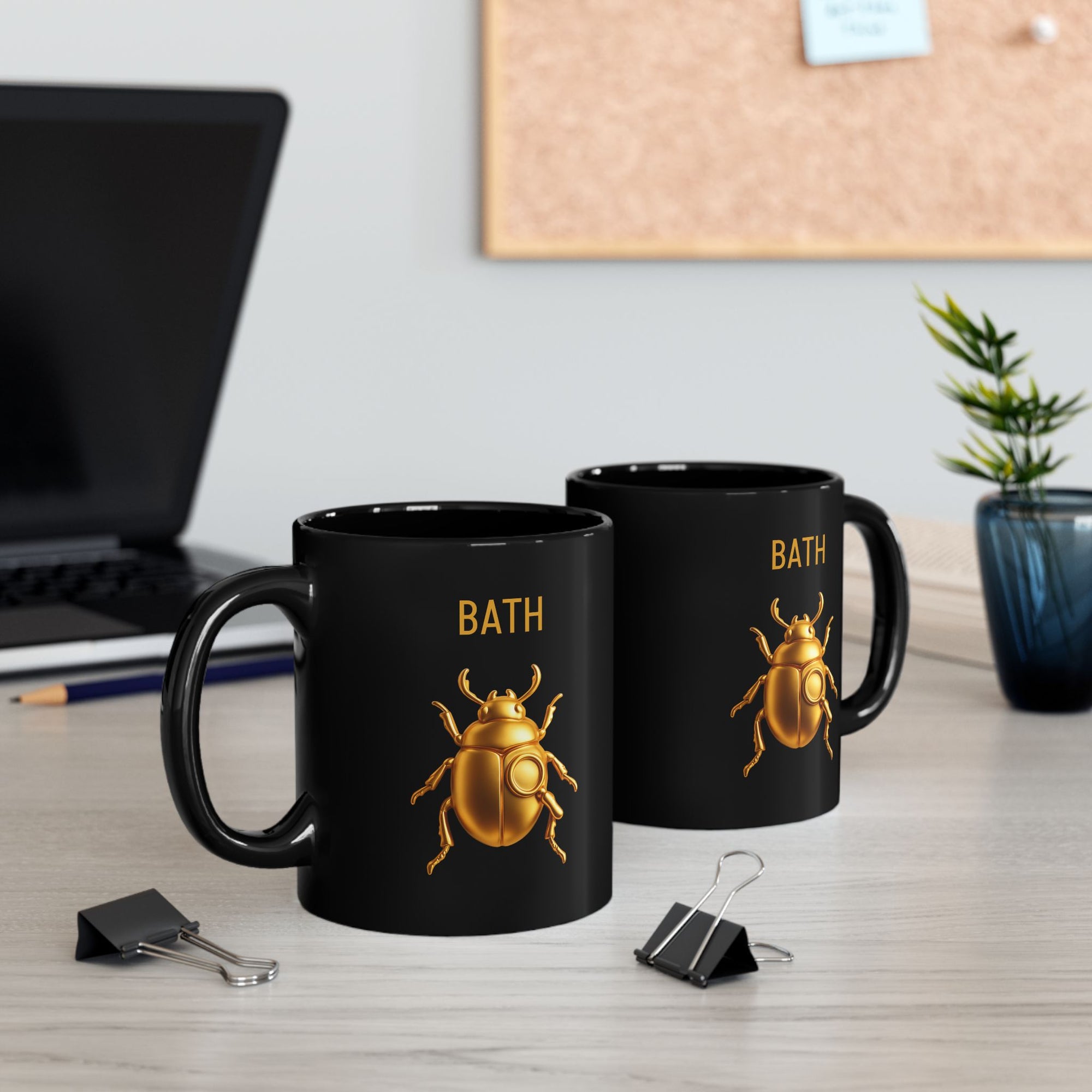 Bath - Golden Beetle Black Mug (11oz, 15oz)
