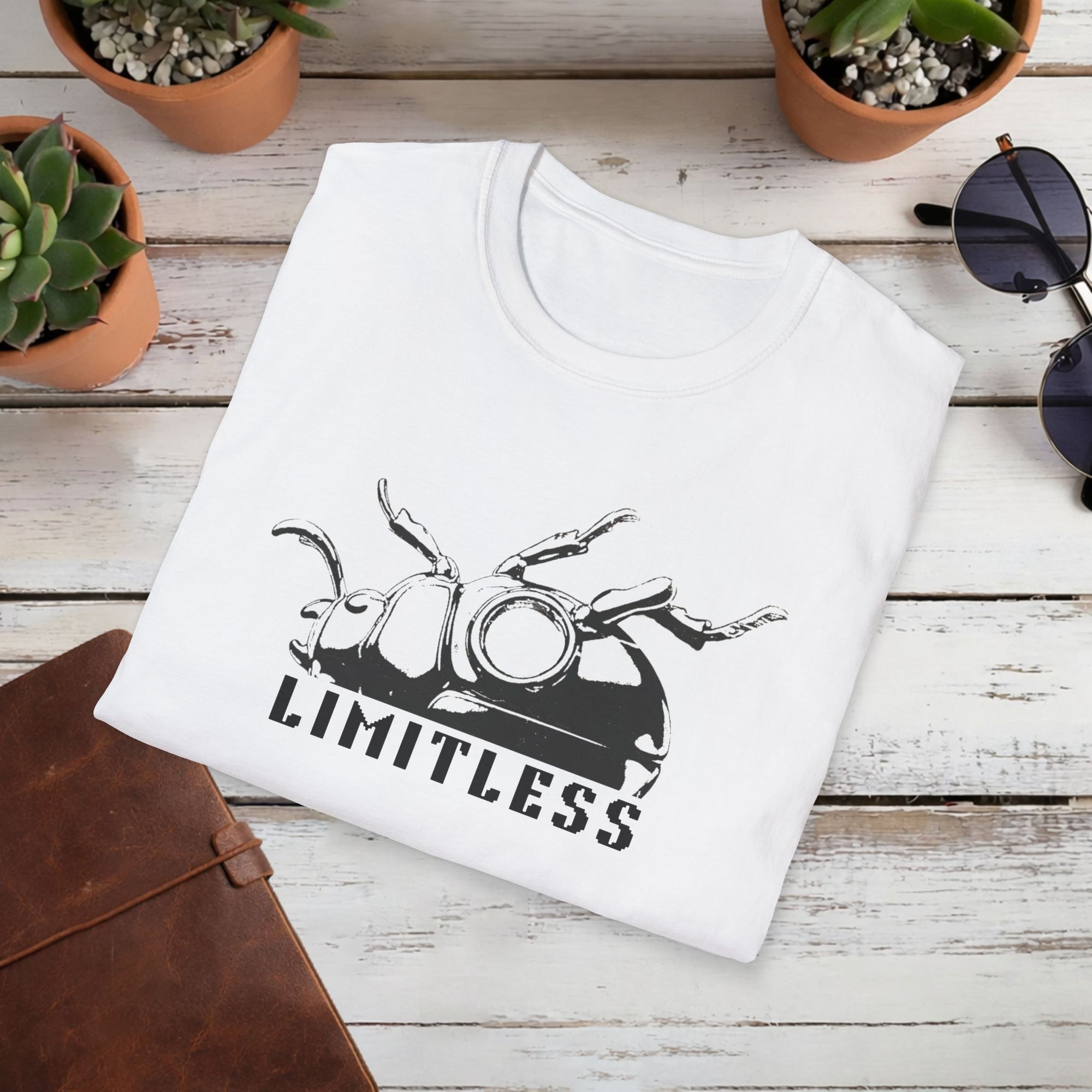 Limitless Beetle T Shirt | Minimal Black White Graphic Tee | Modern Streetwear Shirt | Symbolic Insect Art T-Shirt | Unisex Tee
