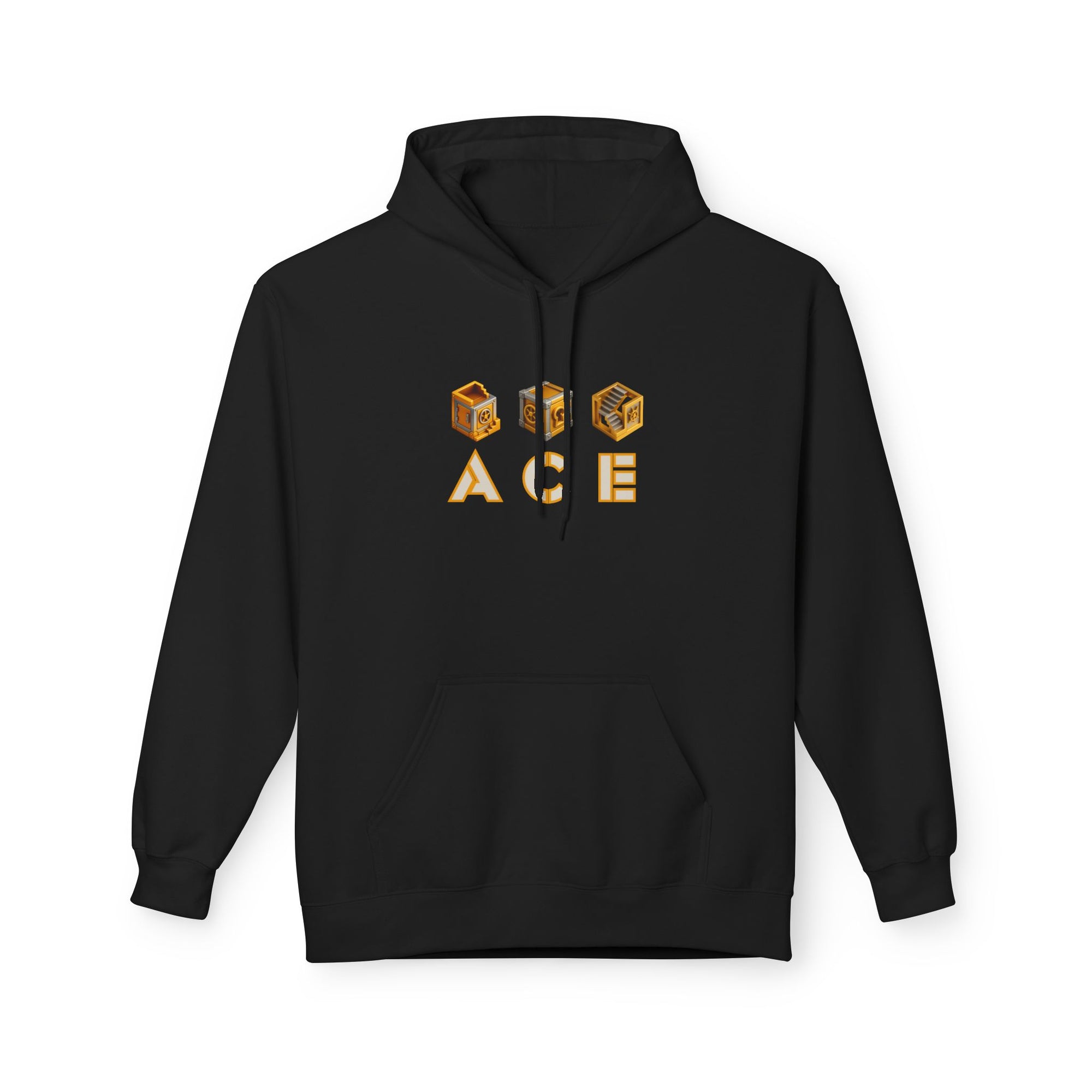 ACE Vault Hoodie – Gaming Puzzle Vault Icon Design, Retro Gamer Graphic Hoodie
