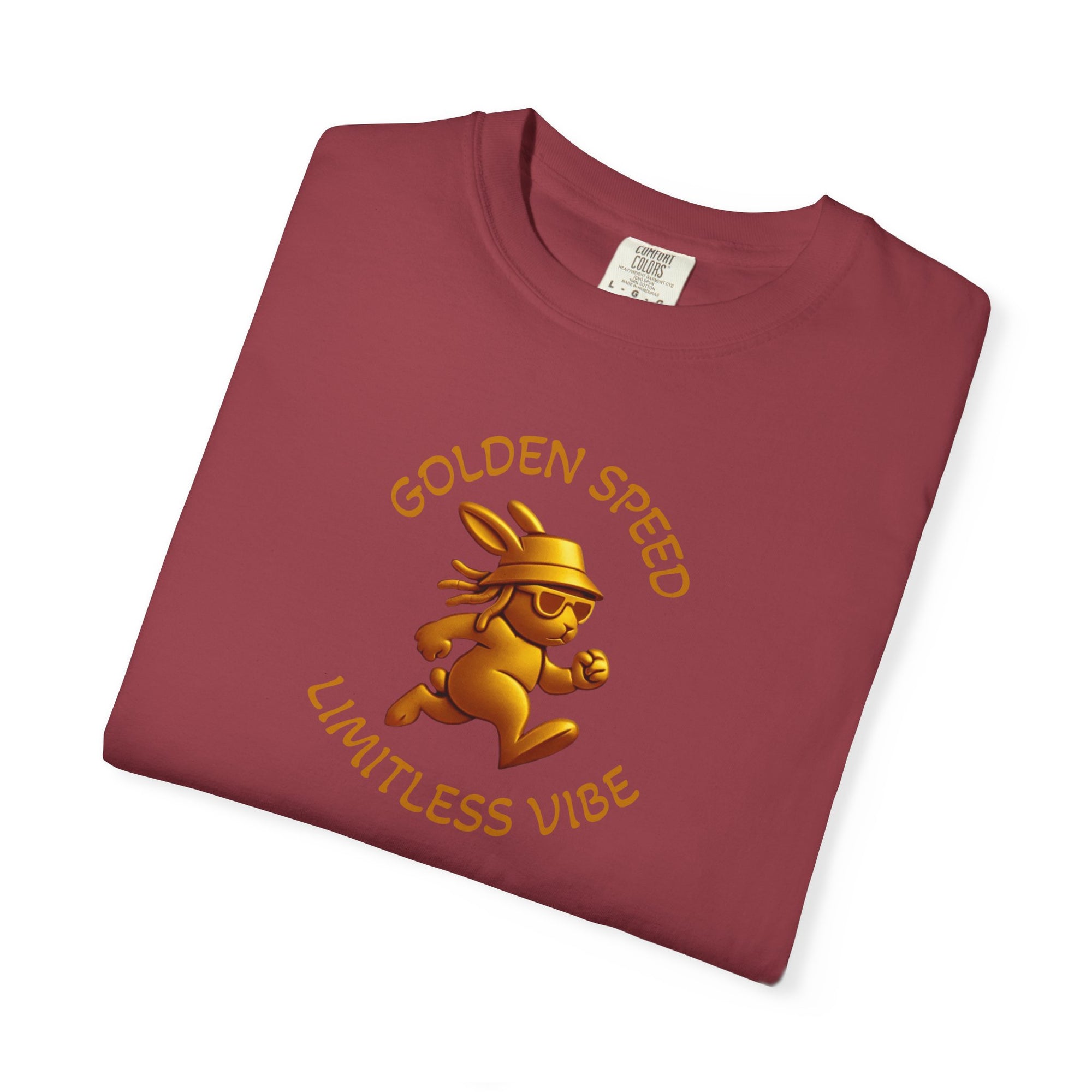 Golden speed. Limitless vibe – Gold Bunny Streetwear Tee | Run Your Own Race T Shirt