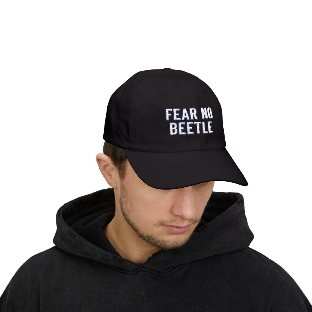 FEAR NO BEETLE Cap | Funny Embroidered Dad Hat Insect Humor Gift Baseball Cap
