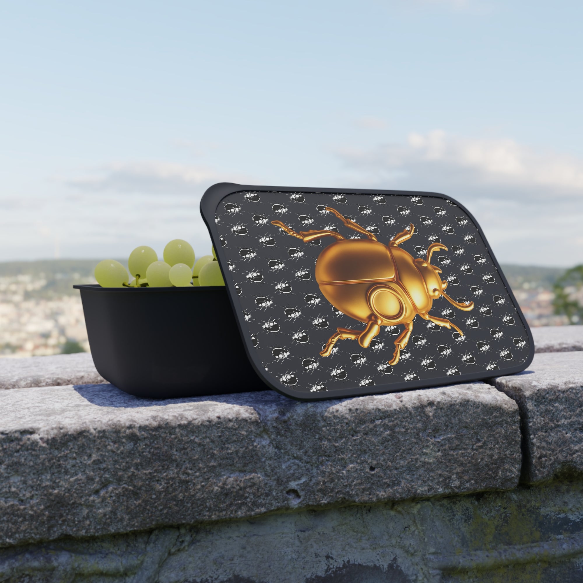 Golden Beetle Tactical Bento Unit -  Bento Box with Band and Utensils
