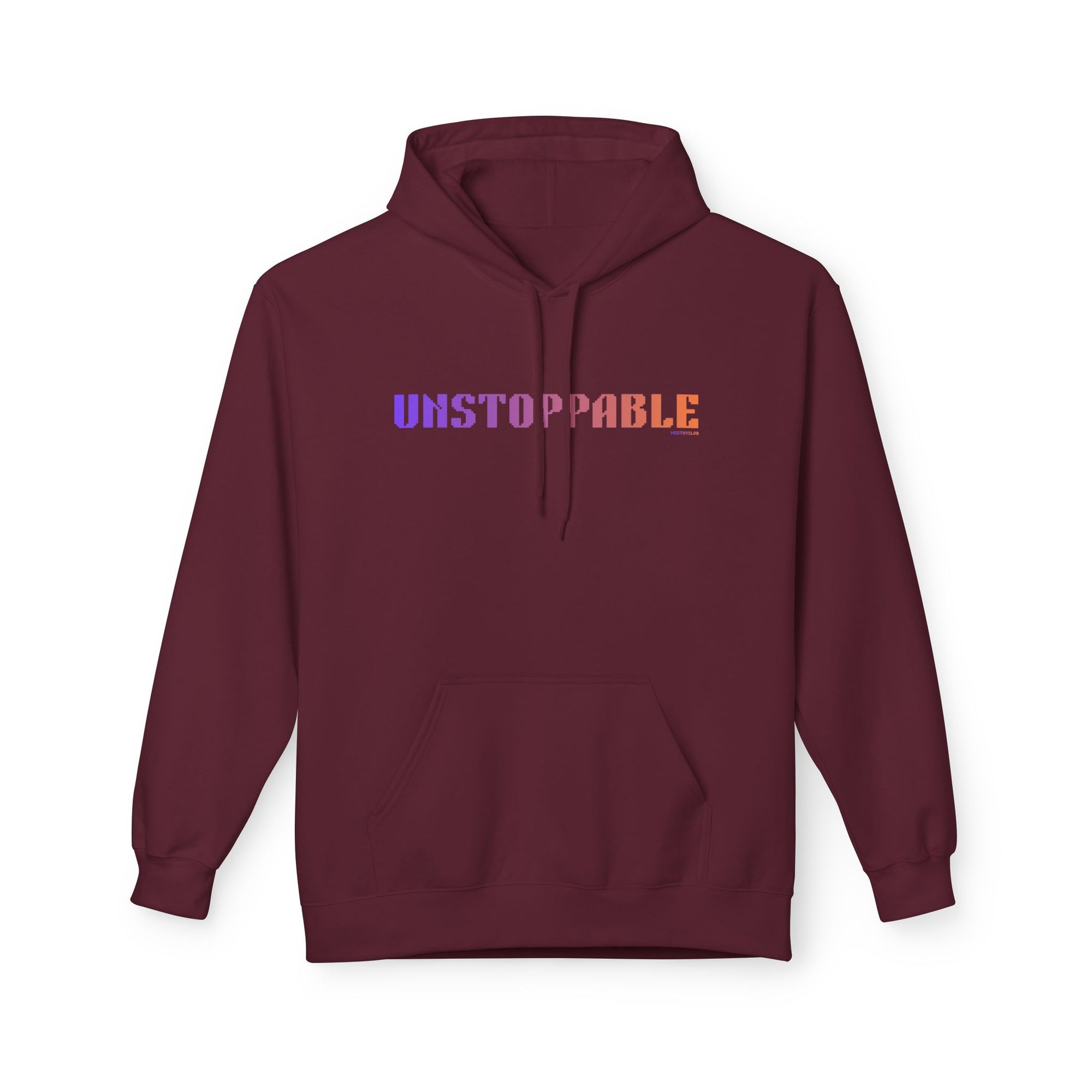 Unstoppable Bold Big Quote Hoodie | Bold Colorful Print Retro Graphic Pullover