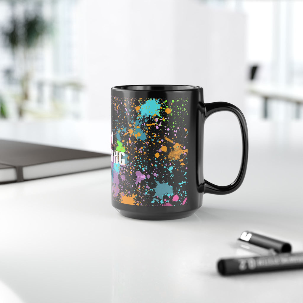 I Am Thinking Black Mug Color Splash Funny Coffee Cup Gift Office Friends