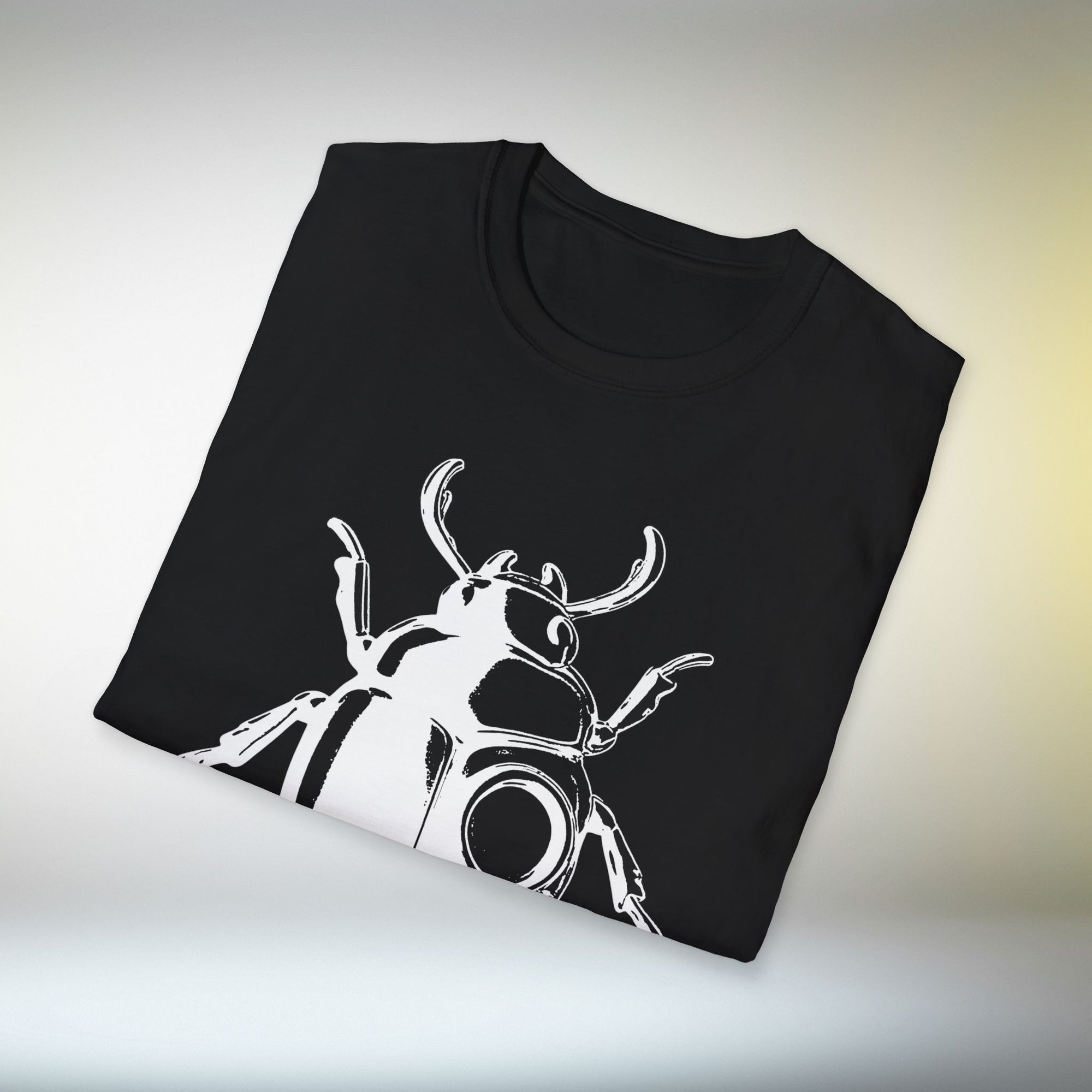 Beetle Graphic T-Shirt – Minimalist Insect Shirt, Nature-Inspired Unisex Tee, Entomology Gift, Aesthetic Bug Design White Graphic