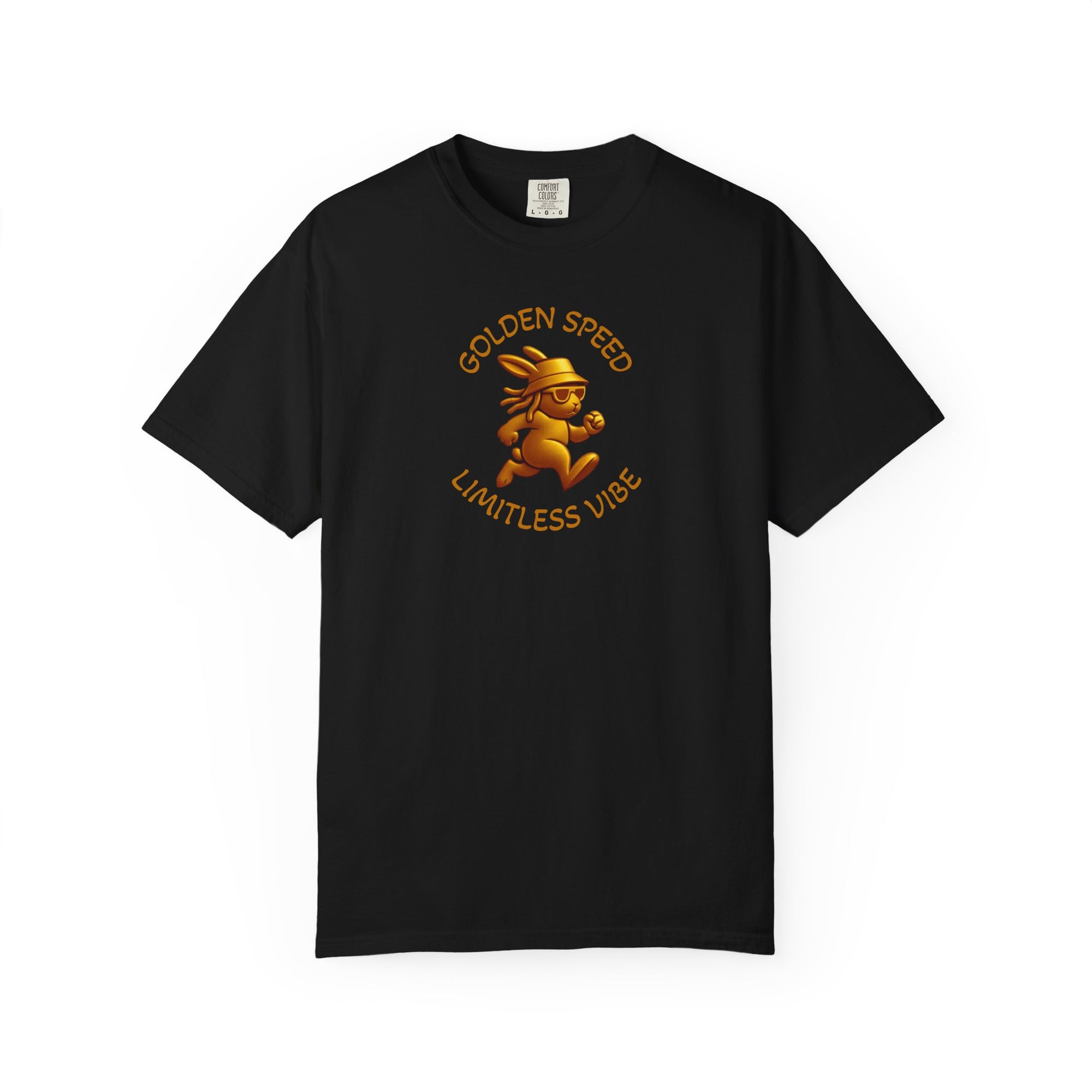 Golden speed. Limitless vibe – Gold Bunny Streetwear Tee | Run Your Own Race T Shirt