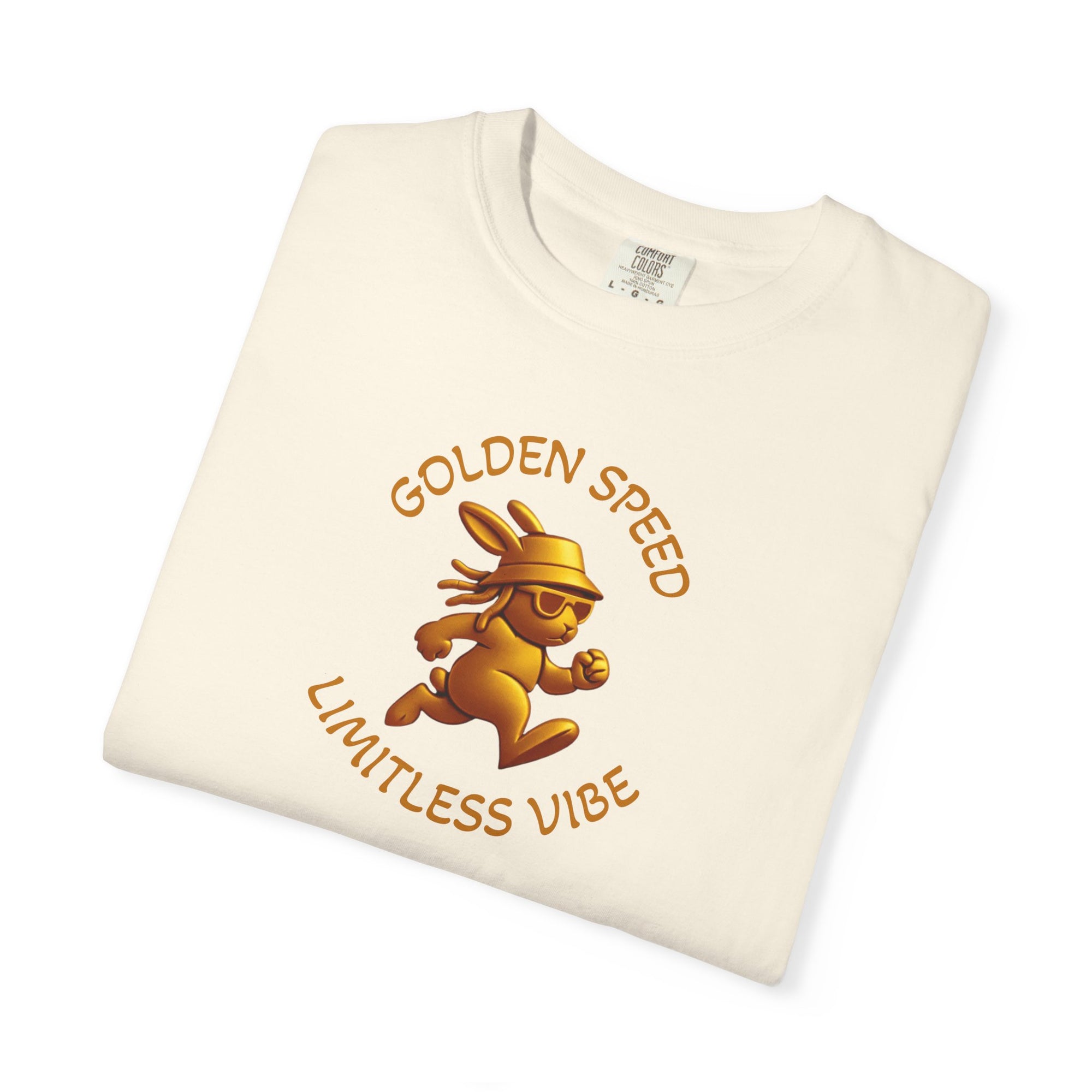 Golden speed. Limitless vibe – Gold Bunny Streetwear Tee | Run Your Own Race T Shirt