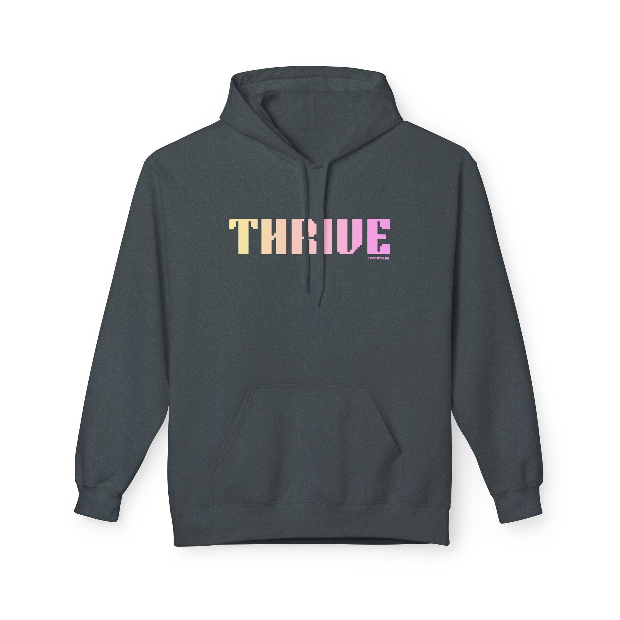 Thrive Bold Big Quote Hoodie | Positive Colorful Print Retro Graphic Pullover