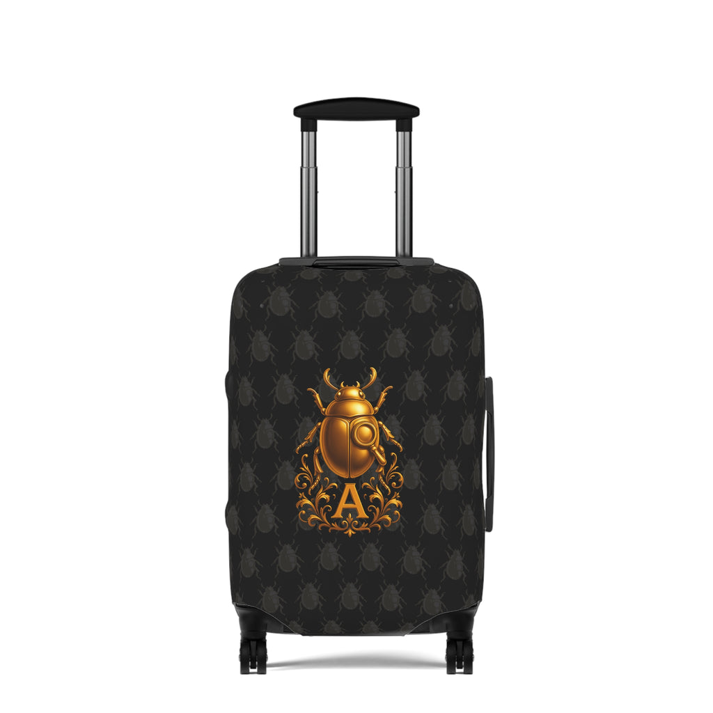 Golden Beetle Initial 'A' Luggage Cover Travel Suitcase Mid-Century Vintage Style