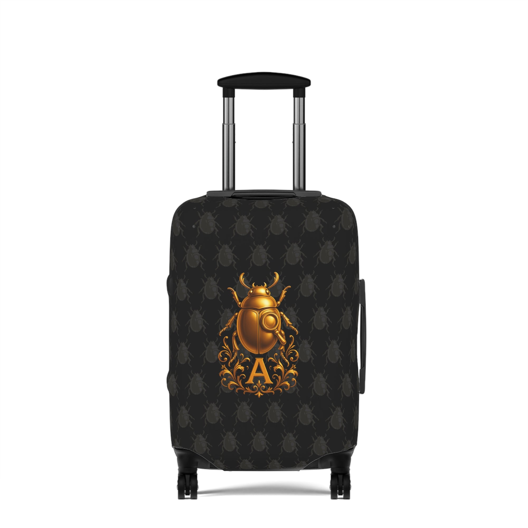Golden Beetle Initial 'A' Luggage Cover Travel Suitcase Mid-Century Vintage Style