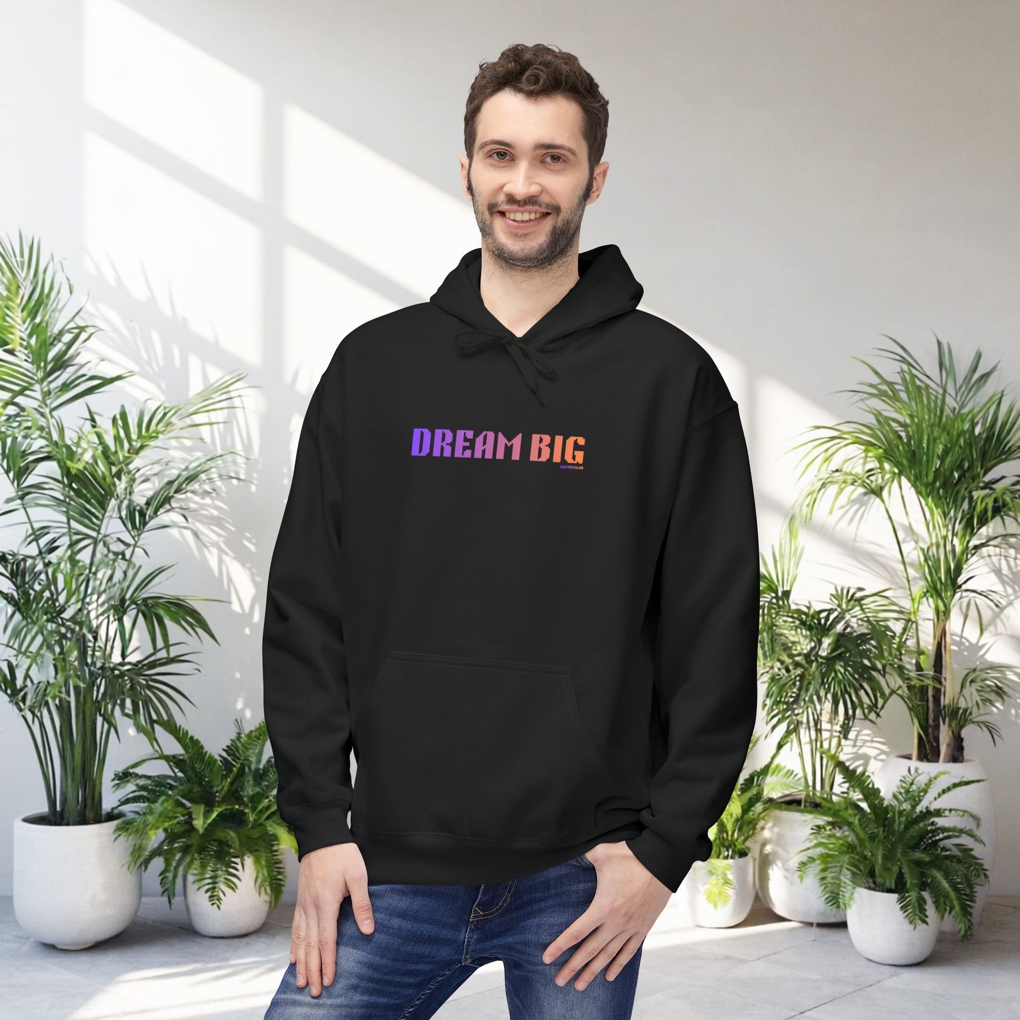 Dream Big Quote Hoodie | Bold Colorful Print Retro Graphic Pullover