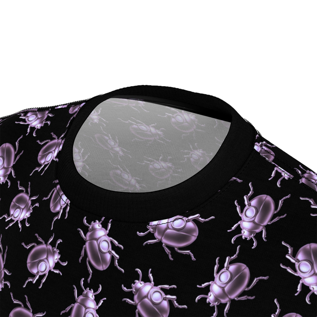 Beetle Neon Purple Color Pop All Over Print T Shirt For Men & Women