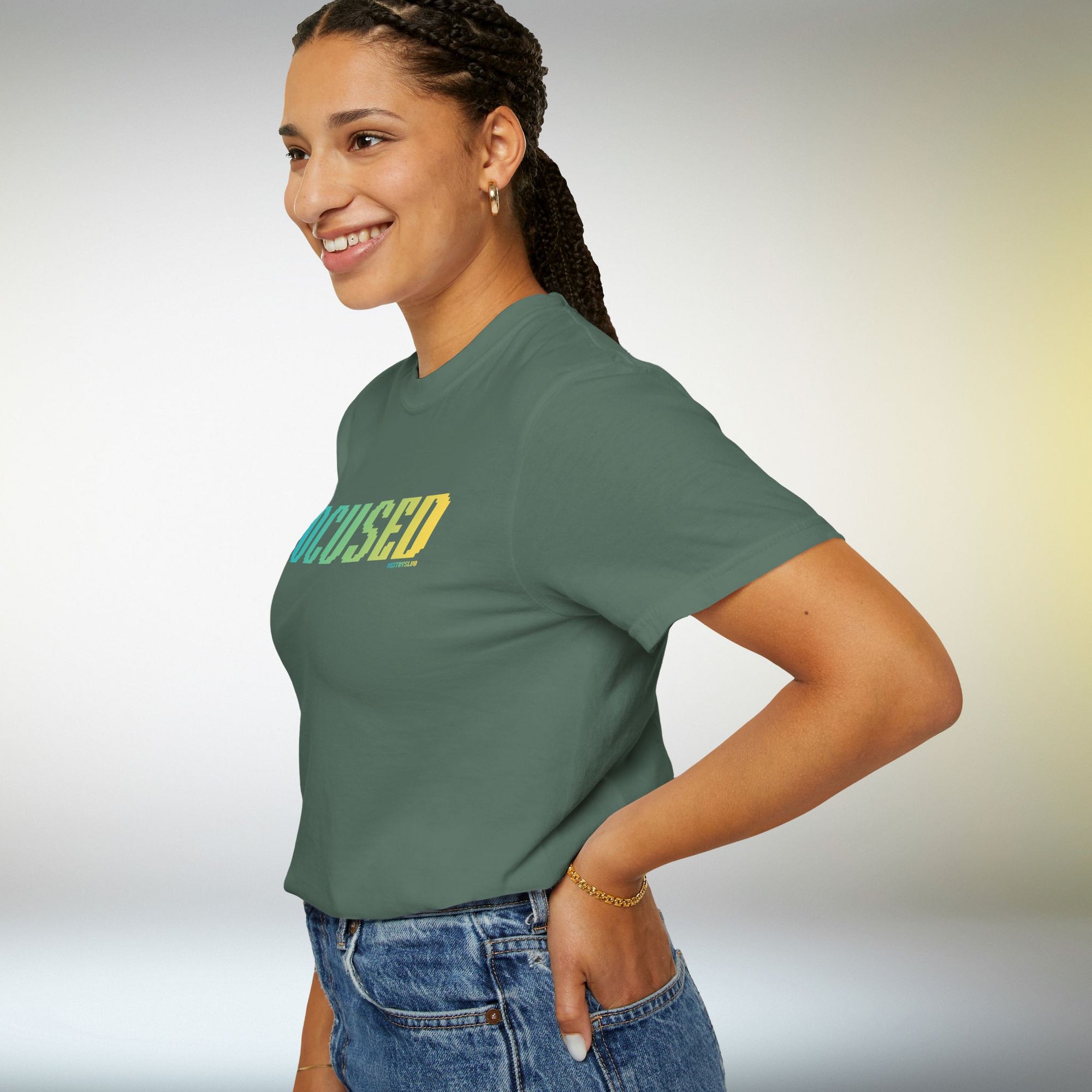 FOCUSED Graphic T Shirt Aesthetic Streetwear Tee, Unisex Minimal Typography Shirt, Study Pastel Fashion Top