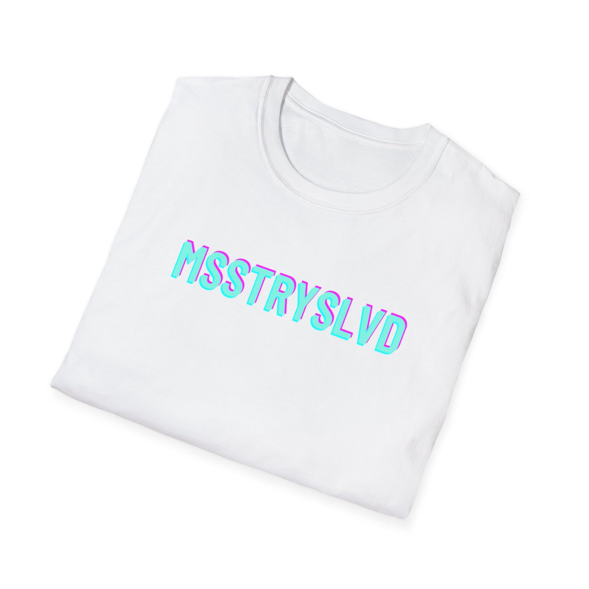 MSSTRYSLVD Neon Glitch Type II T-Shirt – Bold Text Unisex Shirt, Typography Lovers Gift