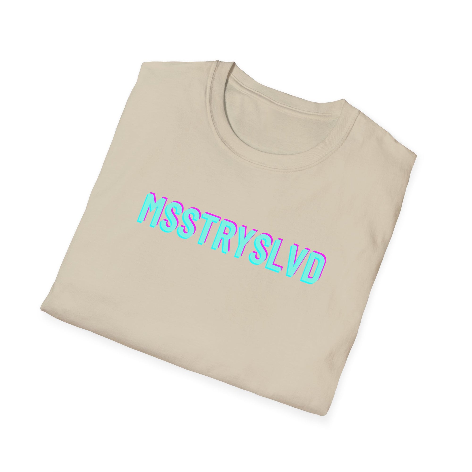MSSTRYSLVD Neon Glitch Type II T-Shirt – Bold Text Unisex Shirt, Typography Lovers Gift