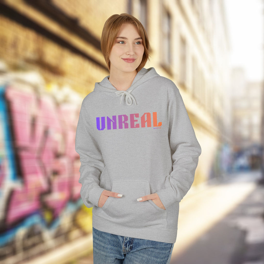 Unreal Bold Big Quote Hoodie | Positive Colorful Print Retro Graphic Pullover