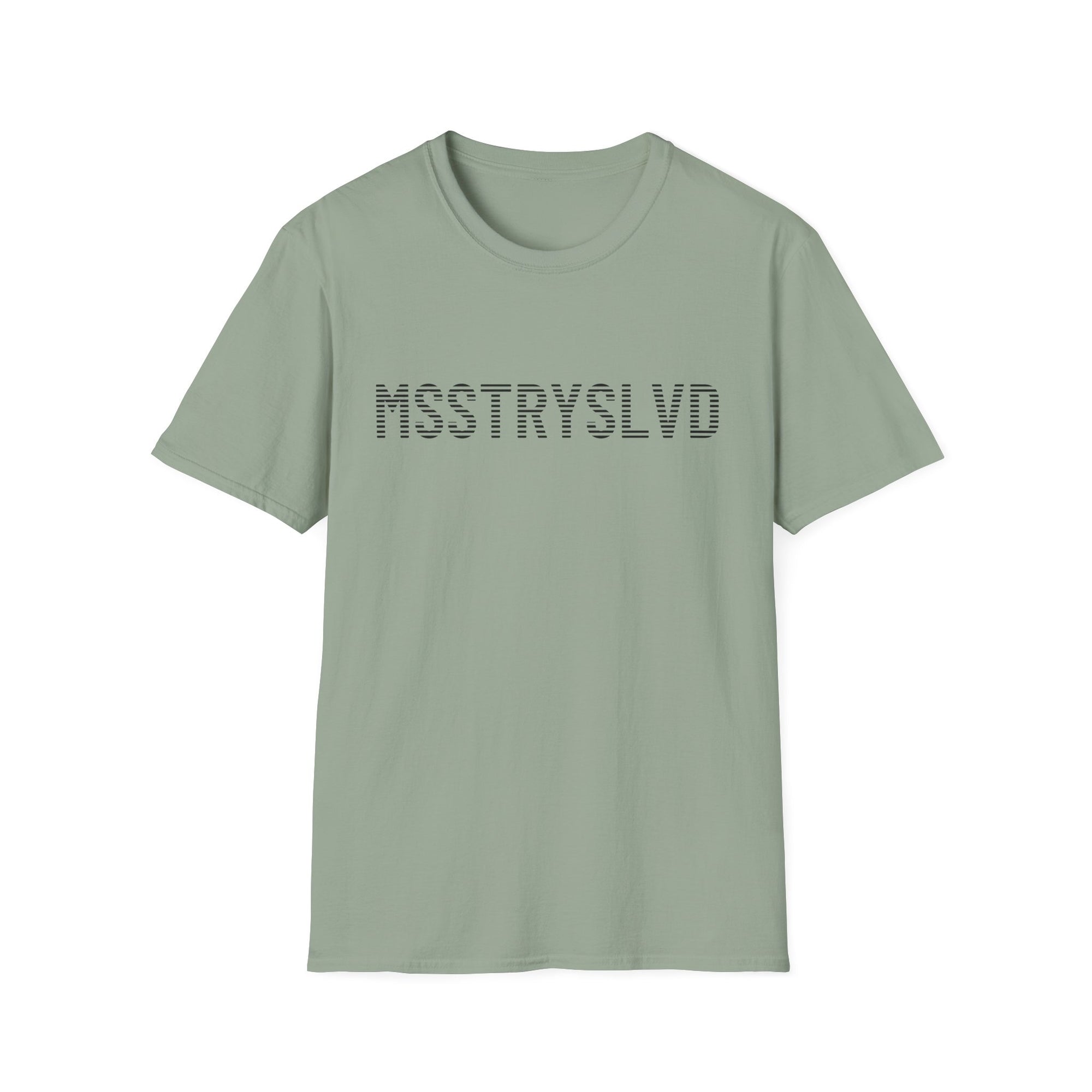 MSSTRYSLVD Word Stripe Graphic T-Shirt – Industrial Font Design Tee, Bold Text Unisex Shirt, Typography Lovers Gift, Minimalist Urban Style