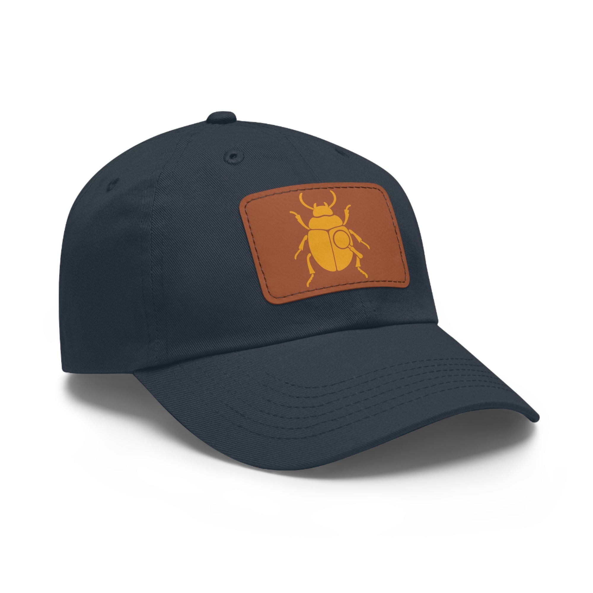 Golden Beetle - Dad Hat with Leather Patch (Rectangle)