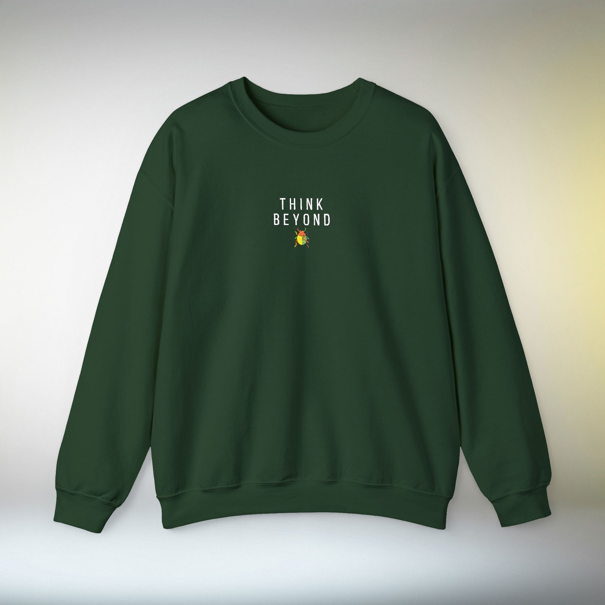 Think Beyond Embroidered Sweatshirt | Minimal Motivational Crewneck, Premium Unisex Embroidery, Thoughtful Streetwear
