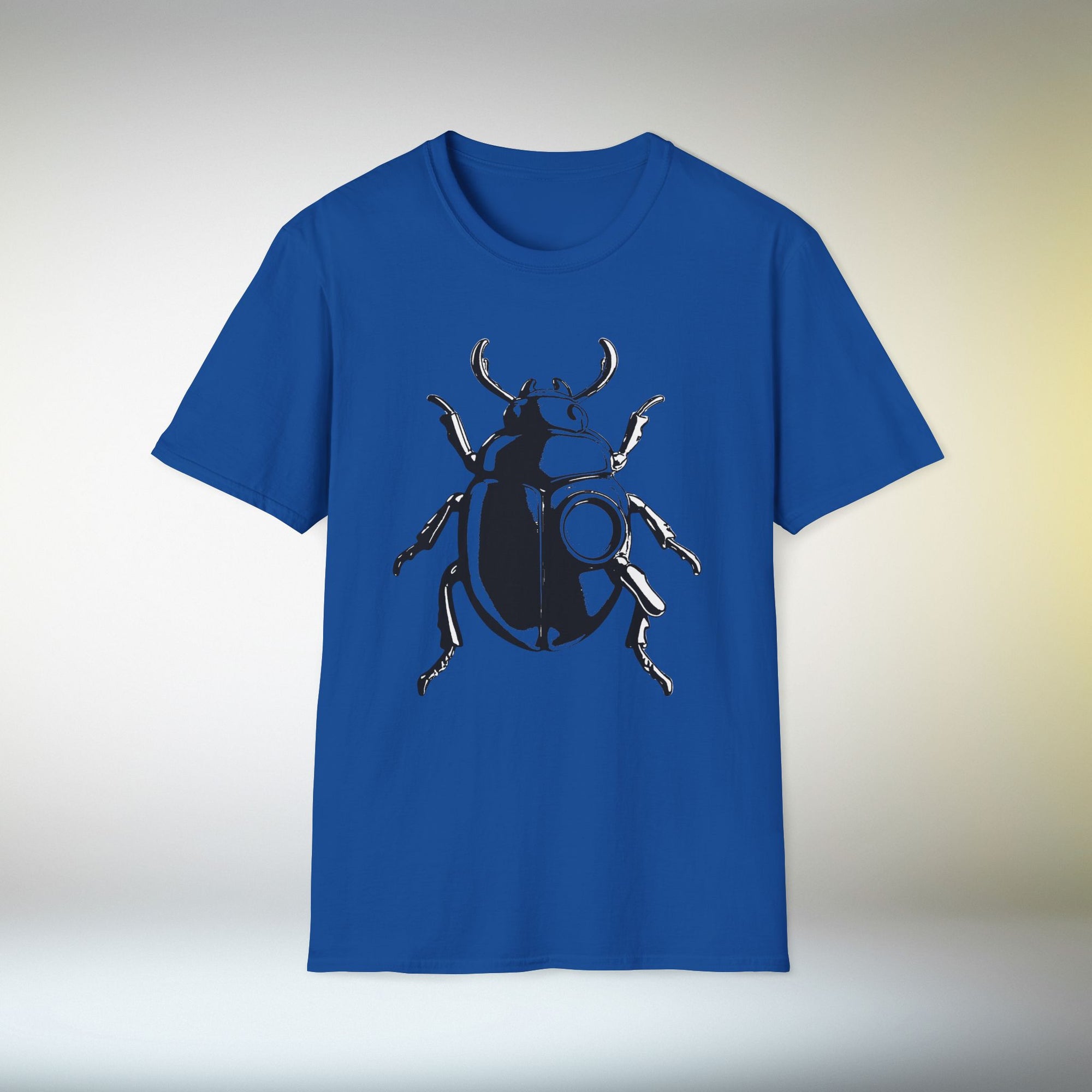 Beetle Graphic T-Shirt – Minimalist Insect Shirt, Nature-Inspired Unisex Tee, Entomology Gift, Aesthetic Bug Design, Unisex Softstyle T-Shirt