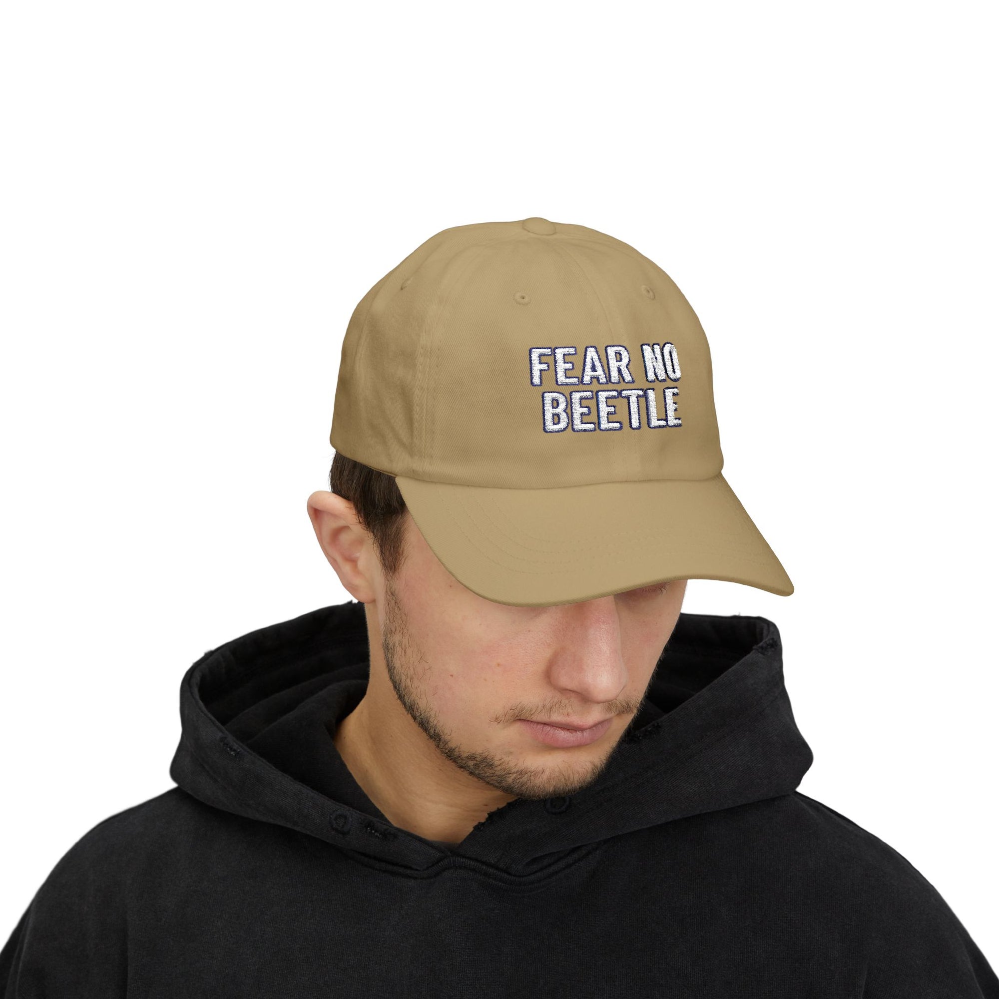FEAR NO BEETLE Cap | Funny Embroidered Dad Hat Insect Humor Gift Baseball Cap