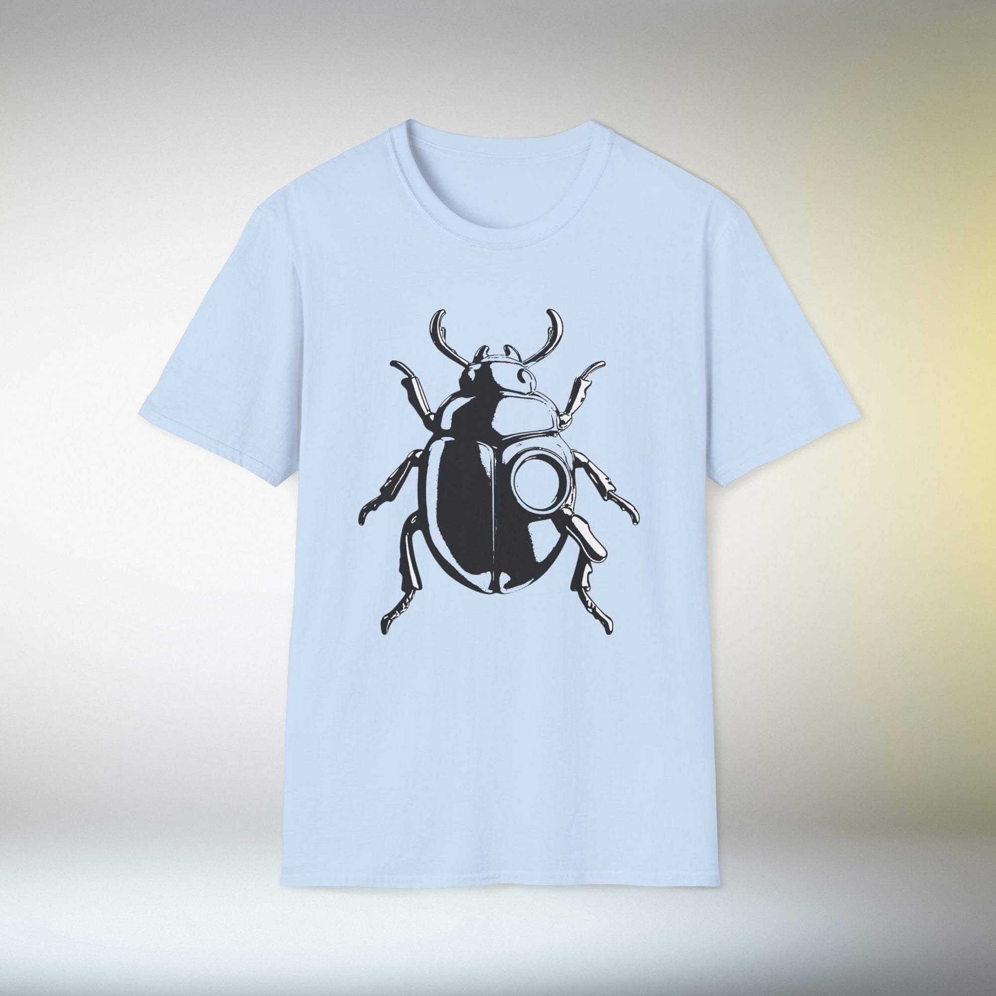 Beetle Graphic T-Shirt – Minimalist Insect Shirt, Nature-Inspired Unisex Tee, Entomology Gift, Aesthetic Bug Design, Unisex Softstyle T-Shirt
