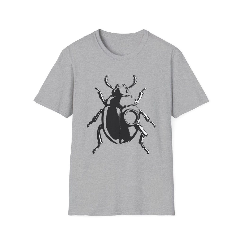 Beetle Graphic T-Shirt – Minimalist Insect Shirt, Nature-Inspired Unisex Tee, Entomology Gift, Aesthetic Bug Design, Unisex Softstyle T-Shirt