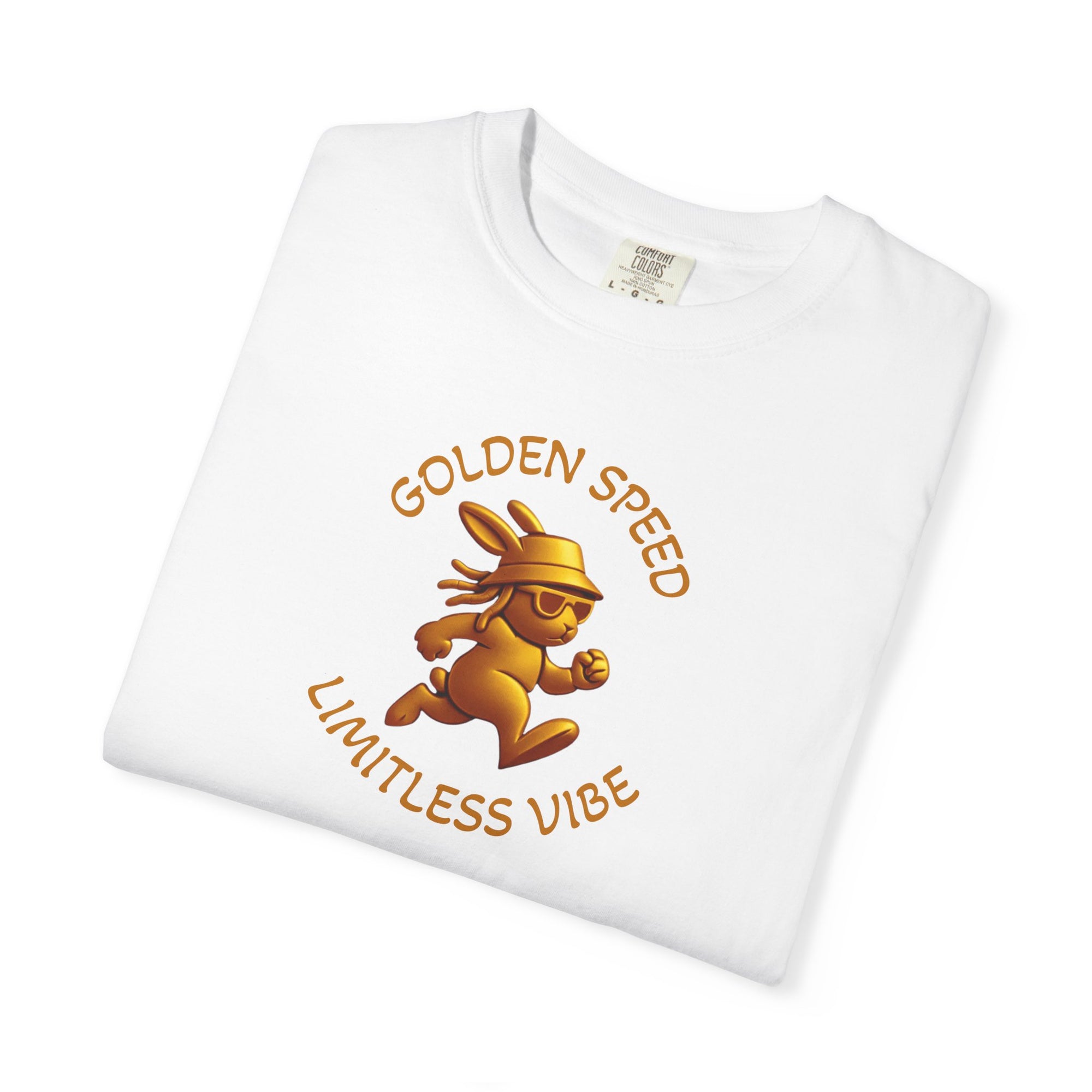 Golden speed. Limitless vibe – Gold Bunny Streetwear Tee | Run Your Own Race T Shirt