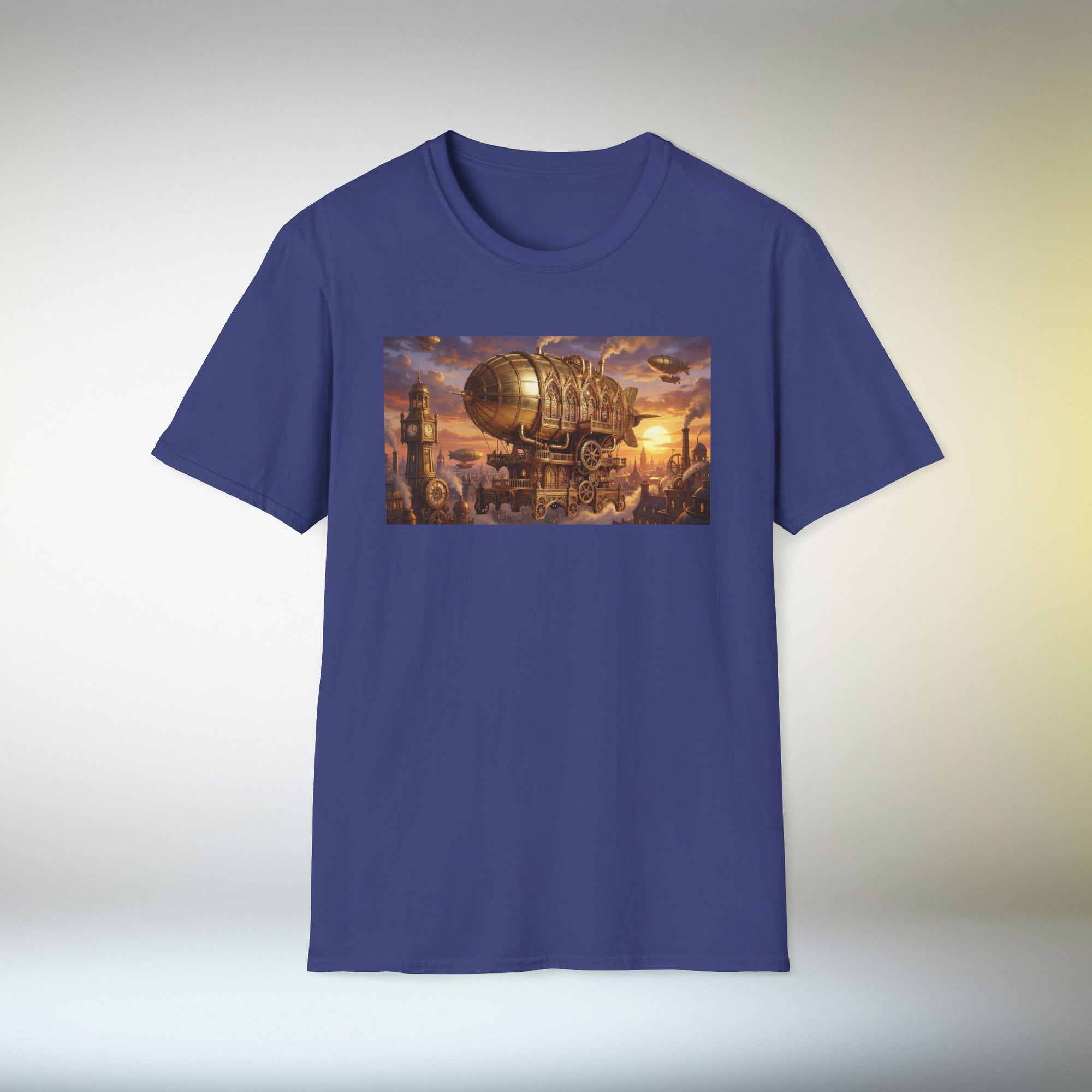 Steampunk Airship T-Shirt | Fantasy Vintage Flying Machine Graphic Tee Retro