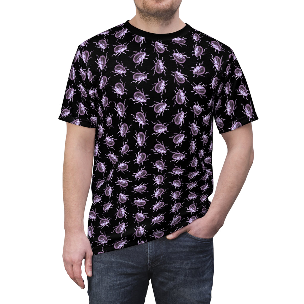 Beetle Neon Purple Color Pop All Over Print T Shirt For Men & Women
