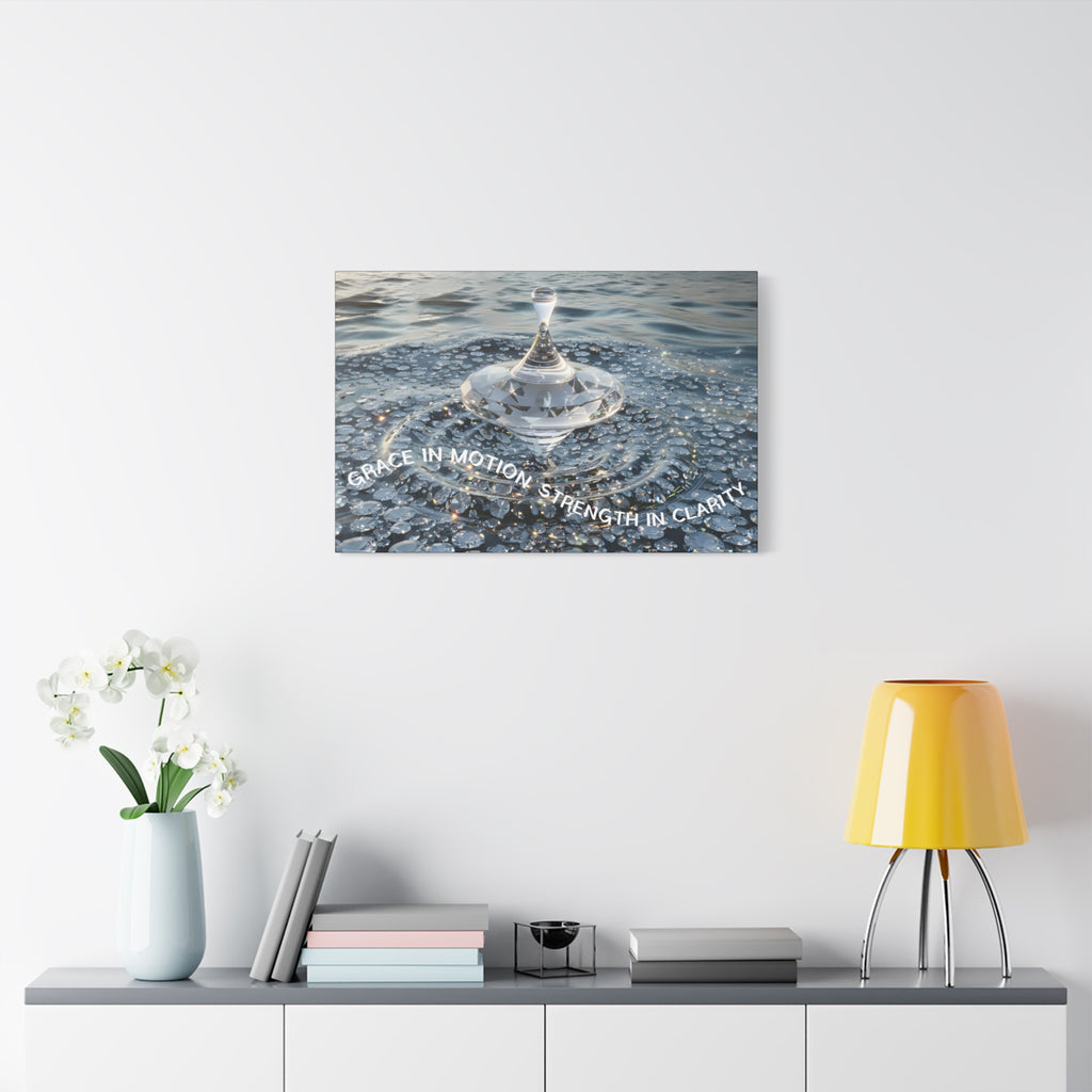 Grace in Motion – Crystal Spinning Top Matte Canvas | Strength in Clarity Inspirational Wall Art