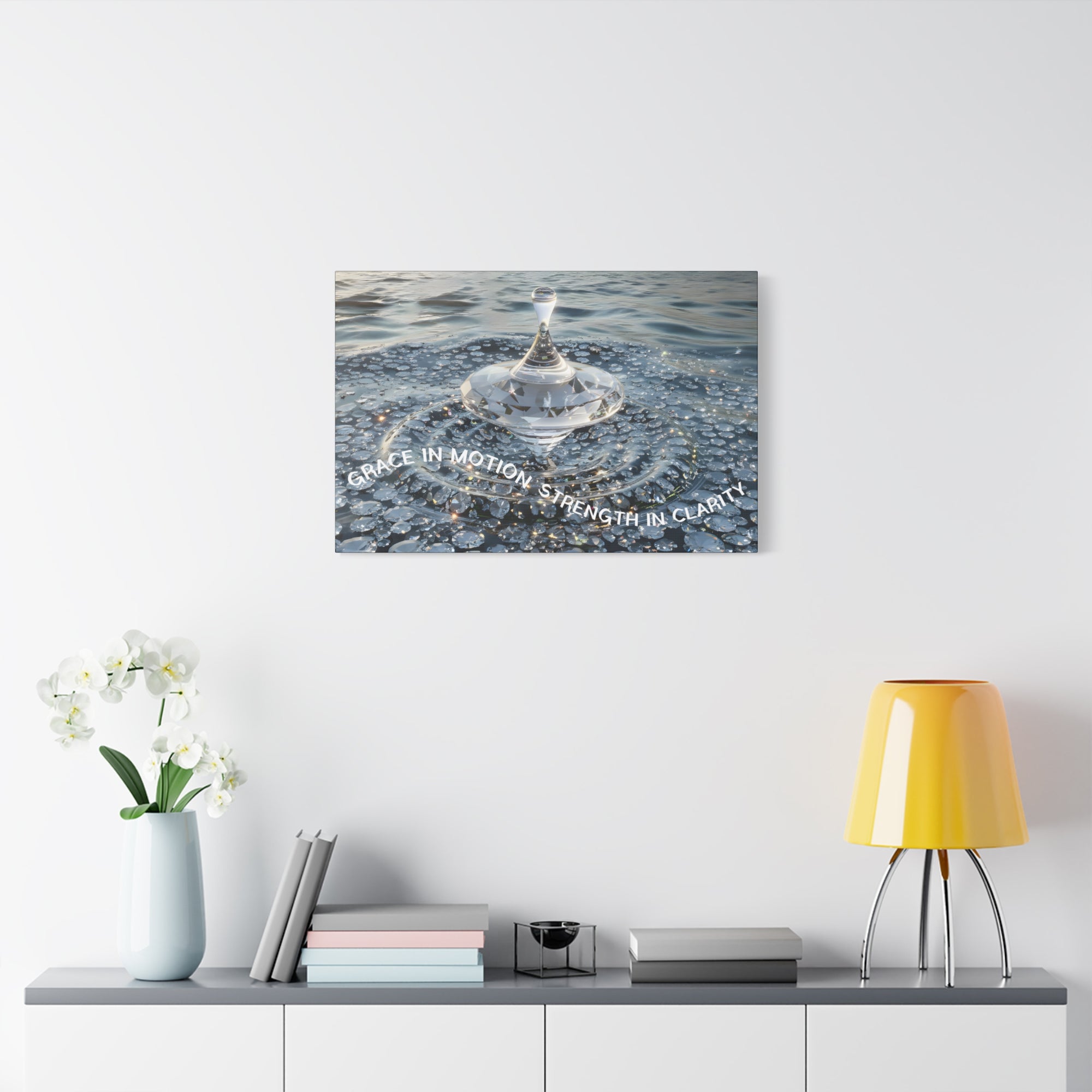 Grace in Motion – Crystal Spinning Top Matte Canvas | Strength in Clarity Inspirational Wall Art