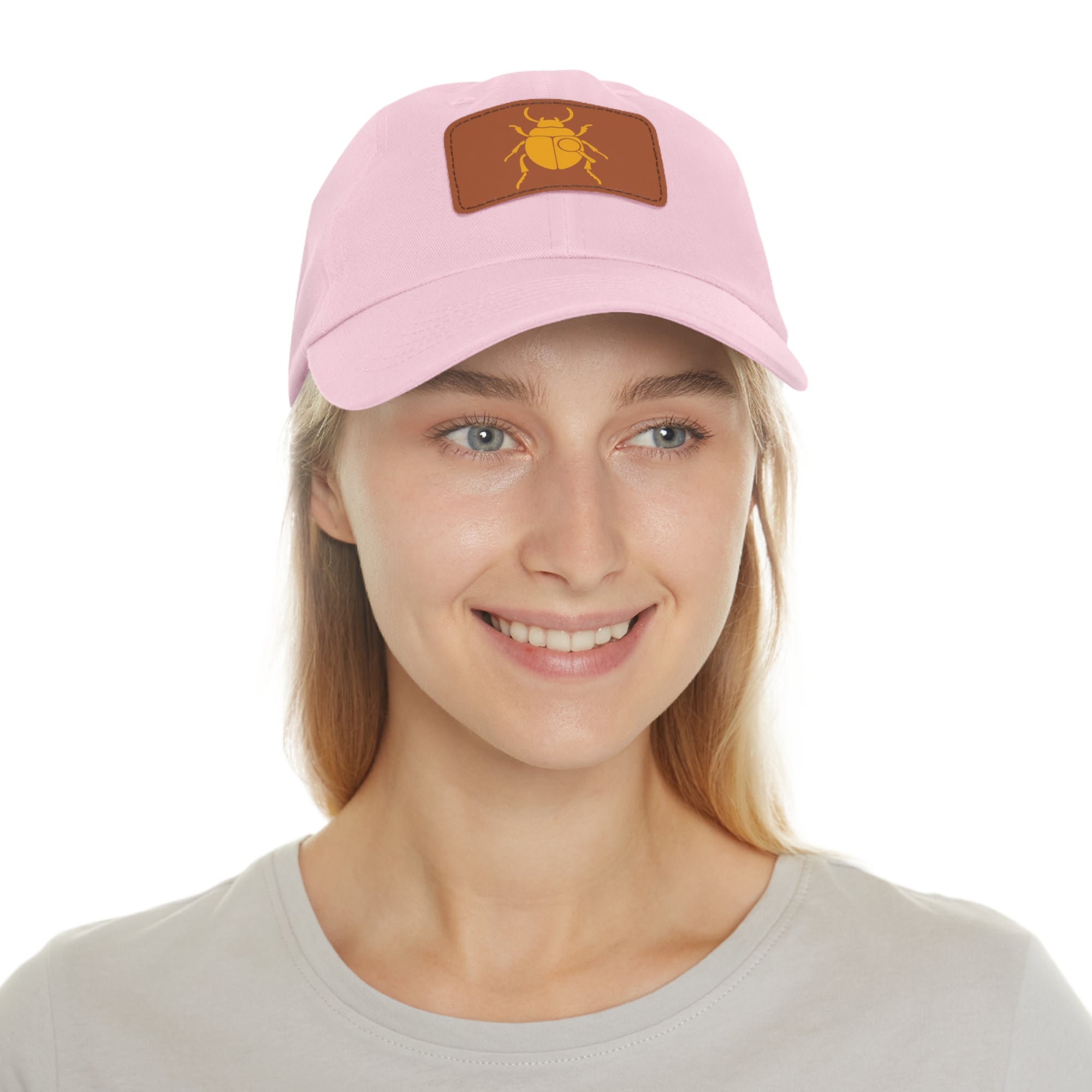 Golden Beetle - Dad Hat with Leather Patch (Rectangle)